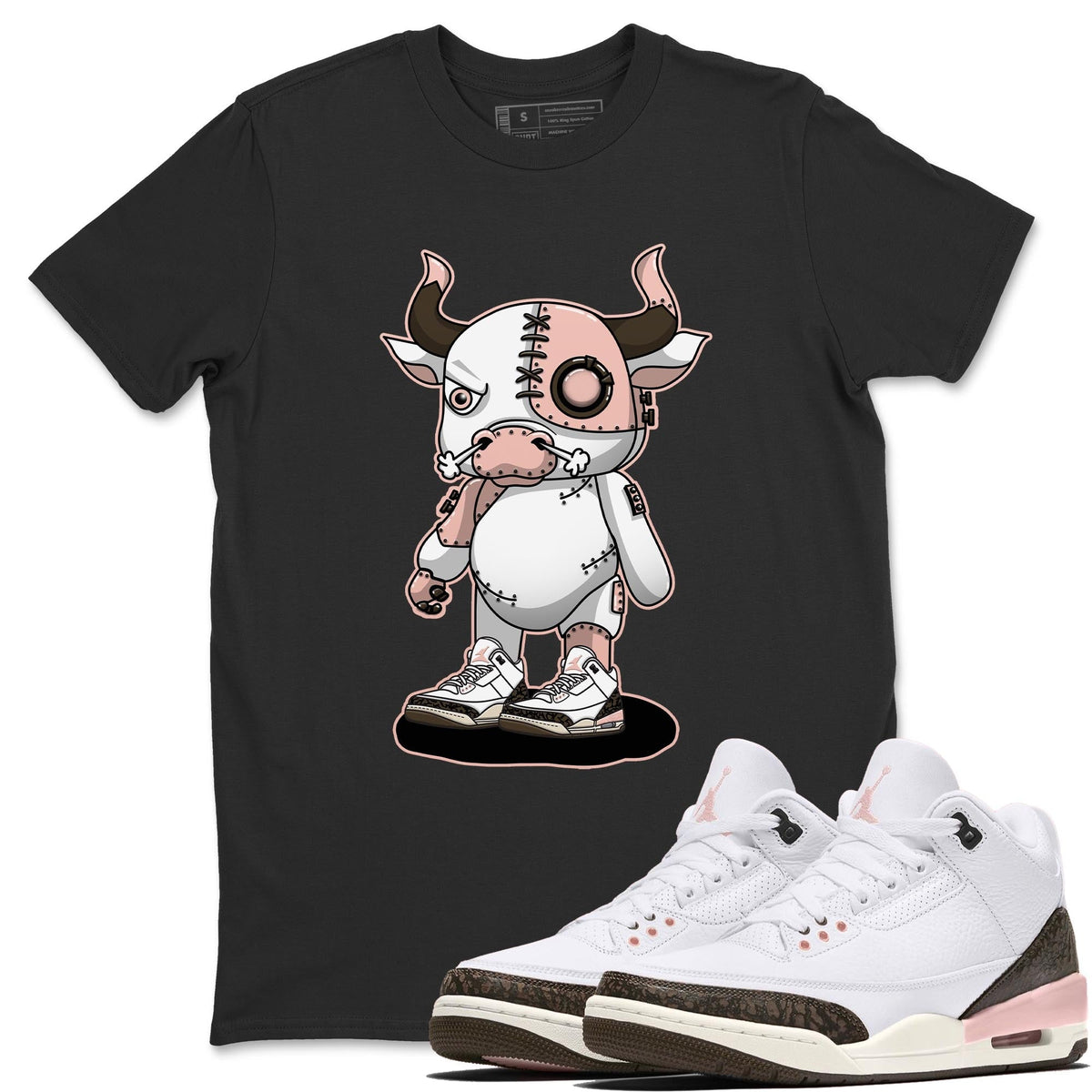 Jordan 3 Atmosphere Sneaker Matching T-Shirt Cyborg Bull Sneaker Tees Jordan 3 Atmosphere Sneaker Release Tees Crew Neck Tees