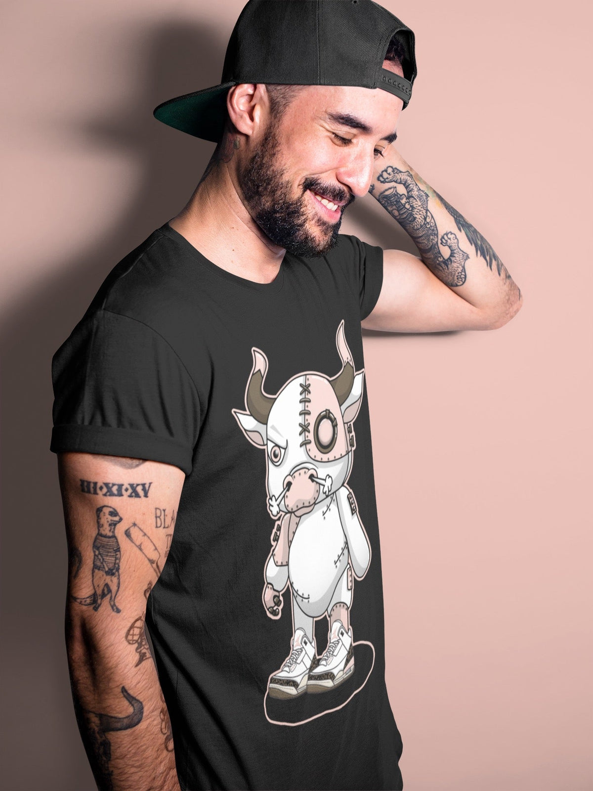 Jordan 3 Atmosphere Sneaker Matching T-Shirt Cyborg Bull Sneaker Tees Jordan 3 Atmosphere Sneaker Release Tees Crew Neck Tees