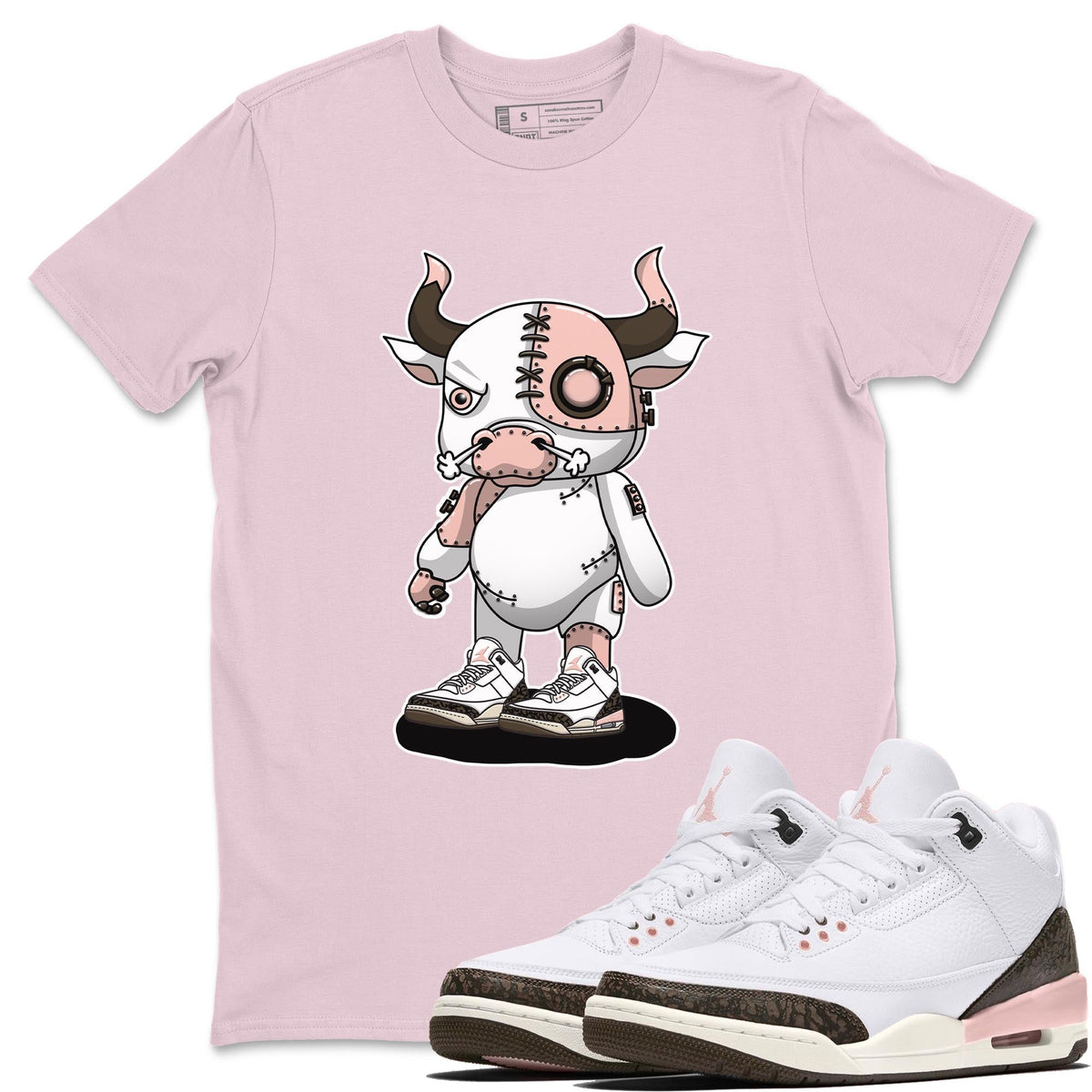Jordan 3 Atmosphere Sneaker Matching T-Shirt Cyborg Bull Sneaker Tees Jordan 3 Atmosphere Sneaker Release Tees Crew Neck Tees
