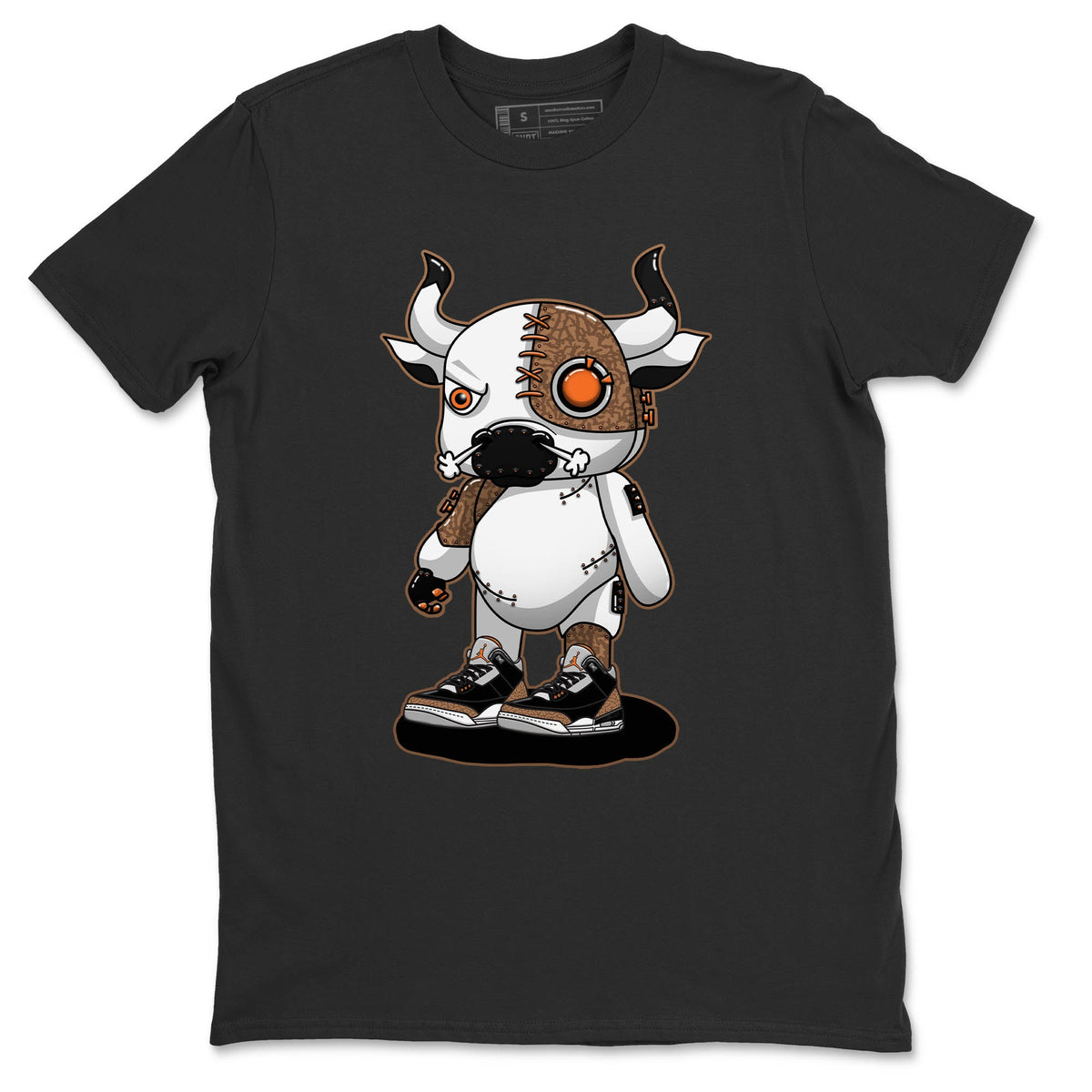 Jordan 3 Desert Elephant Sneaker Matching T-Shirt Cyborg Bull Sneaker Tees Jordan 3 Desert Elephant Sneaker Release Tees Crew Neck Tees