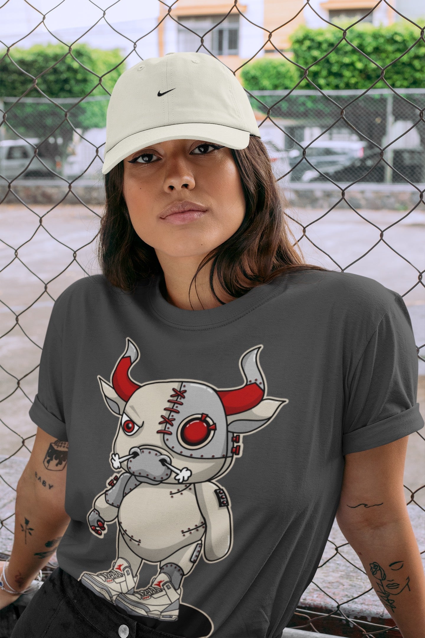 Jordan 3 Muslin Shirt To Match Jordans Cyborg Bull Sneaker Tees Jordan 3 Muslin Drip Gear Zone Sneaker Matching Clothing Unisex Shirts