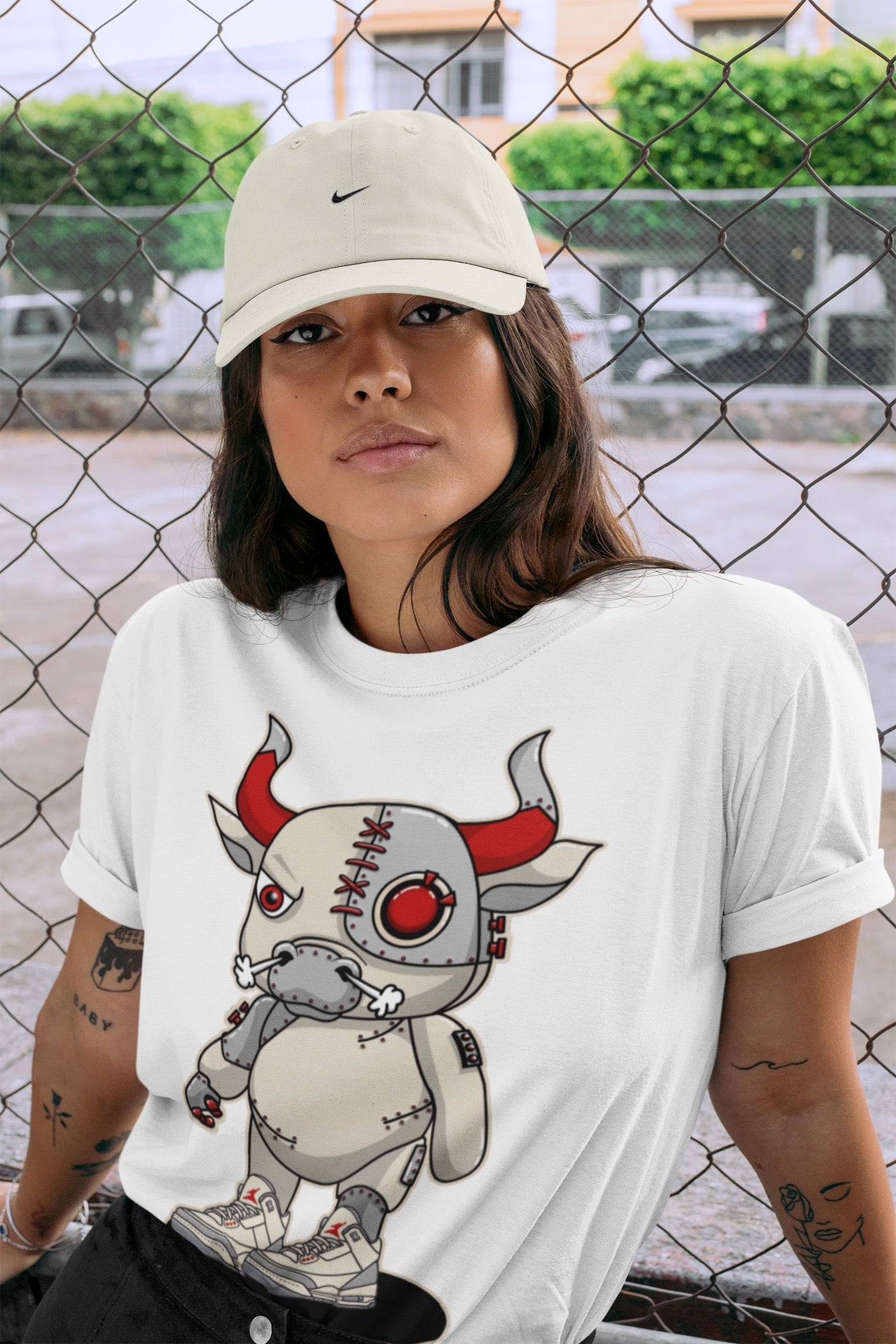 Jordan 3 Muslin Shirt To Match Jordans Cyborg Bull Sneaker Tees Jordan 3 Muslin Drip Gear Zone Sneaker Matching Clothing Unisex Shirts