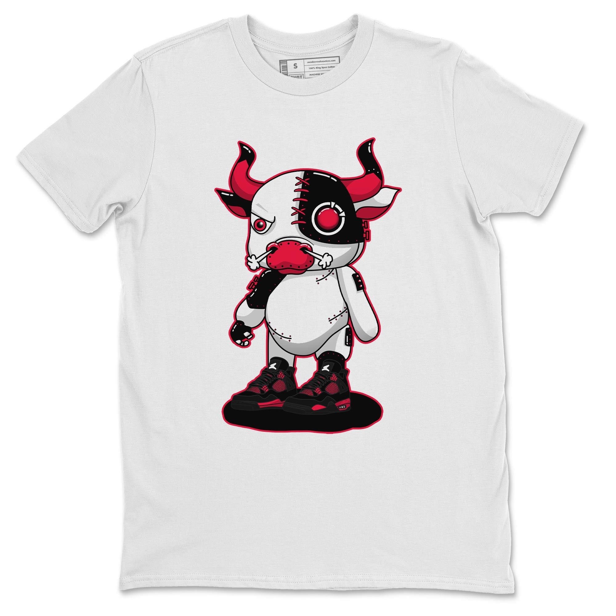 Jordan 4 Red Thunder Shirt To Match Jordans Cyborg Bull Sneaker Tees Jordan 4 Red Thunder Drip Gear Zone Sneaker Matching Clothing Unisex Shirts