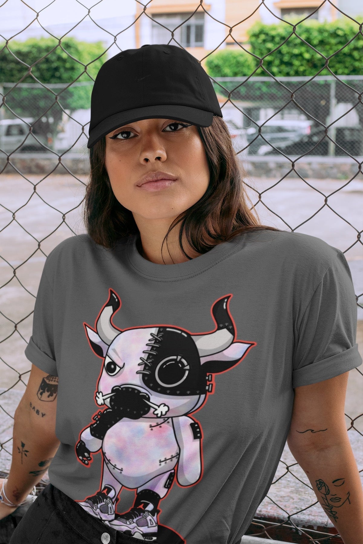 Jordan 4 Zen Master Sneaker Matching T-Shirt Cyborg Bull Sneaker Tees Jordan 4 Zen Master Sneaker Release Tees Crew Neck Tees