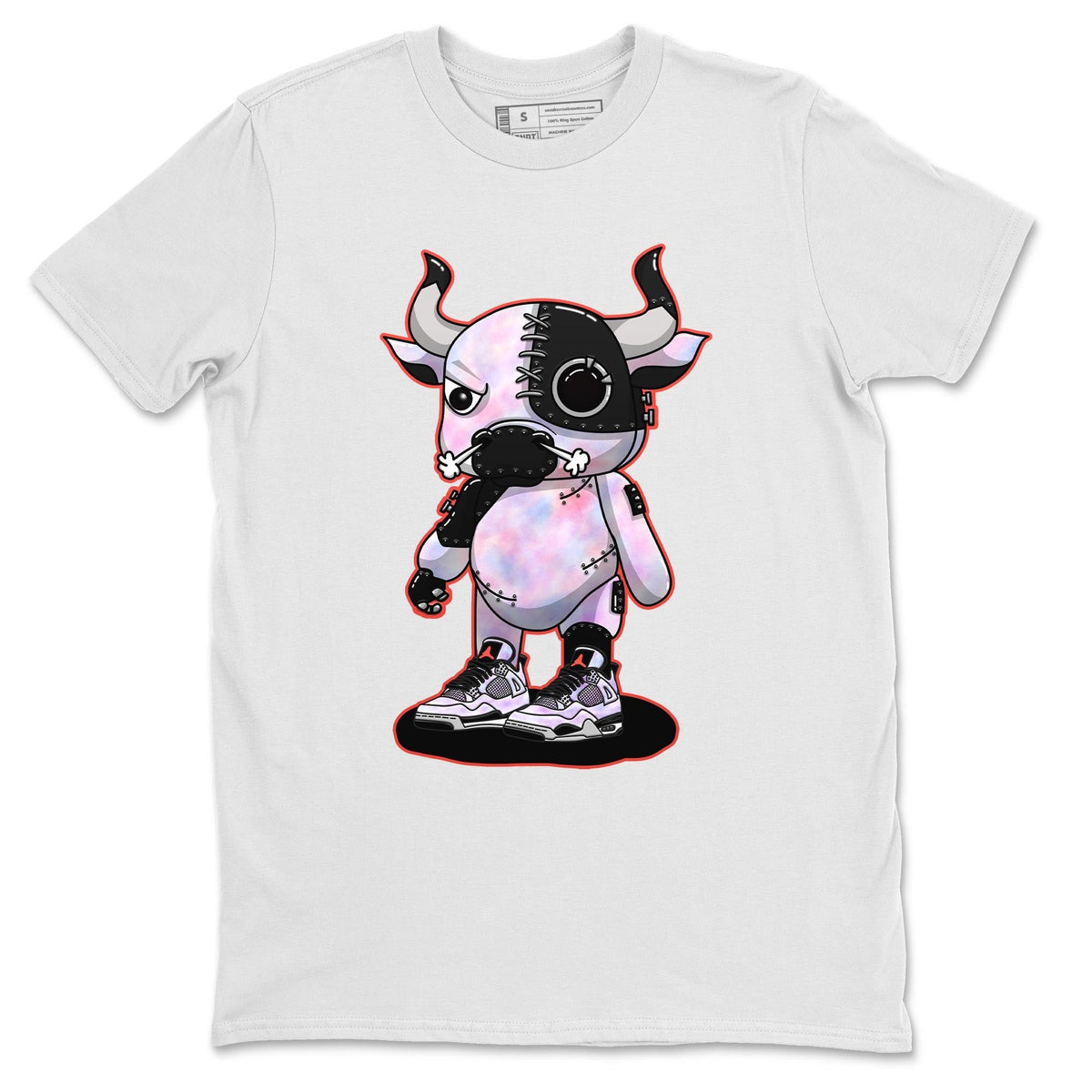 Jordan 4 Zen Master Sneaker Matching T-Shirt Cyborg Bull Sneaker Tees Jordan 4 Zen Master Sneaker Release Tees Crew Neck Tees