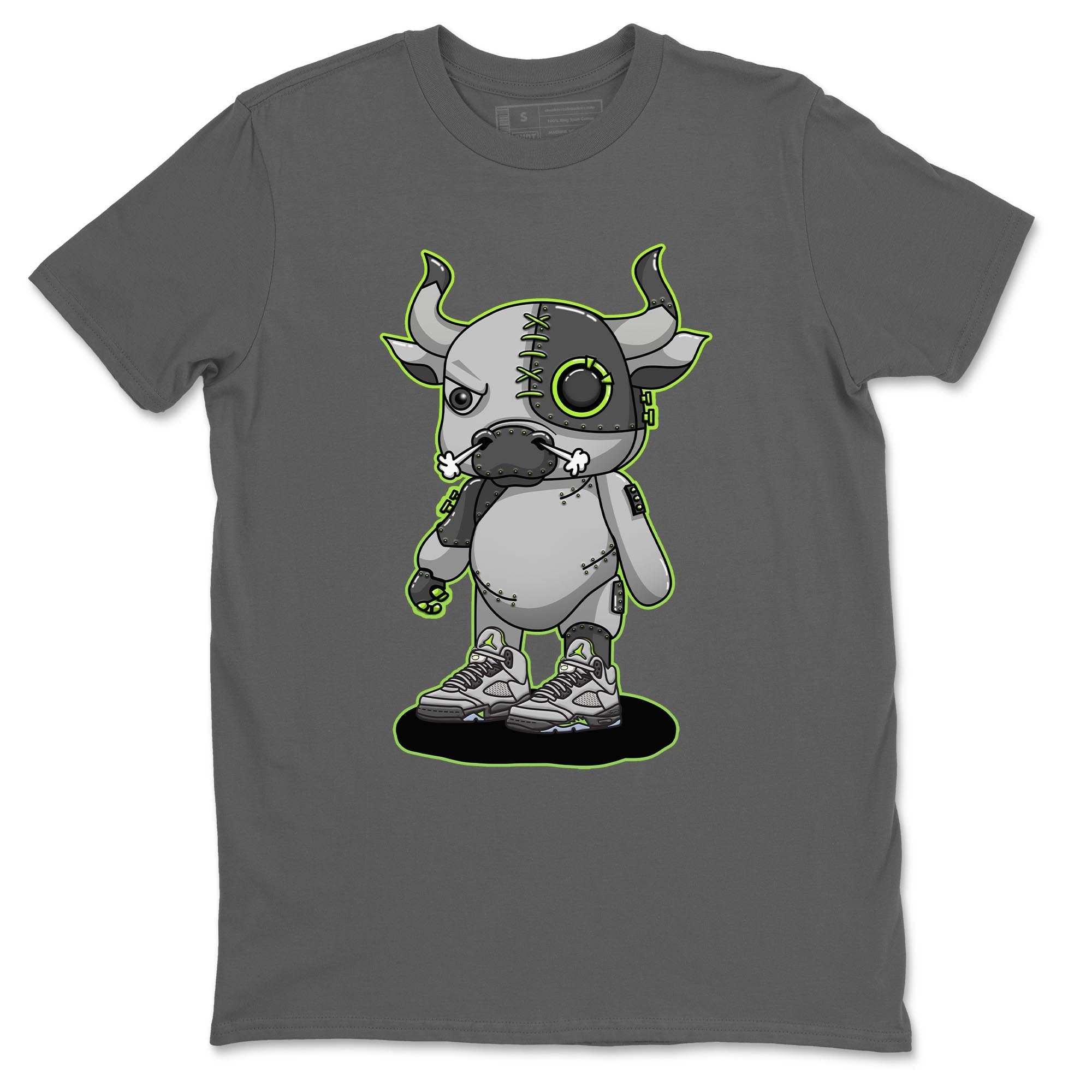 Jordan 5 Green Bean Sneaker Matching T-Shirt Cyborg Bull Sneaker Tees Jordan 5 Green Bean Sneaker Release Tees Crew Neck Tees