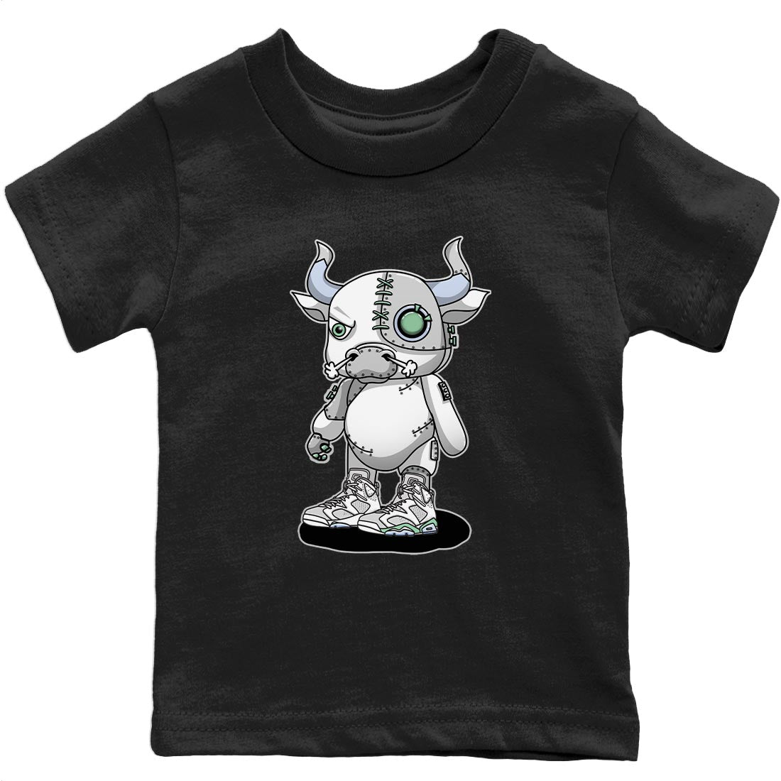 Jordan 6 Mint Foam Sneaker Matching T-Shirt Cyborg Bull Sneaker Tees Jordan 6 Mint Foam Sneaker Release Tees Kids Shirts
