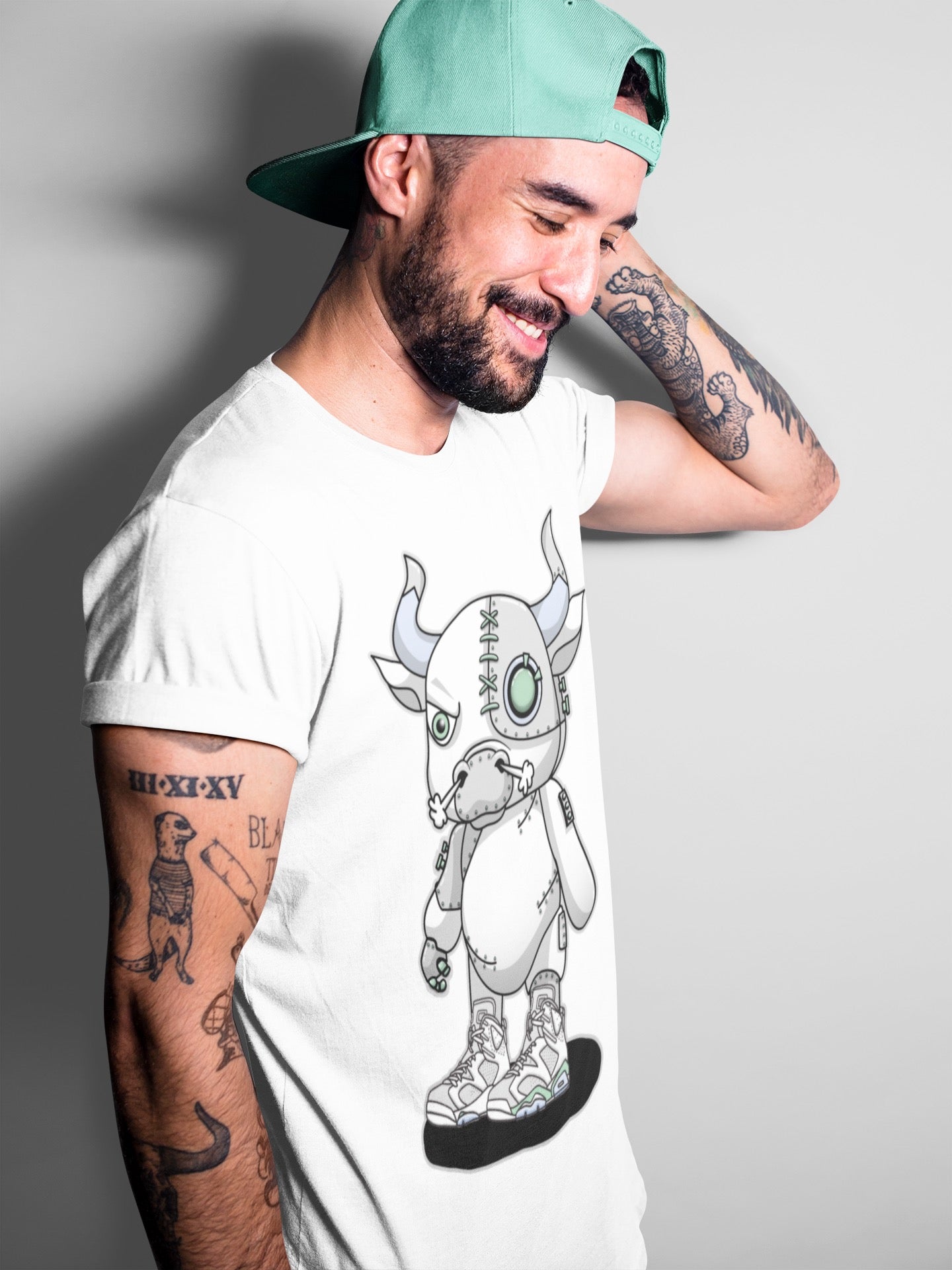 Jordan 6 Mint Foam Shirt To Match Jordans Cyborg Bull Sneaker Tees Jordan 6 Mint Foam Drip Gear Zone Sneaker Matching Clothing Unisex Shirts