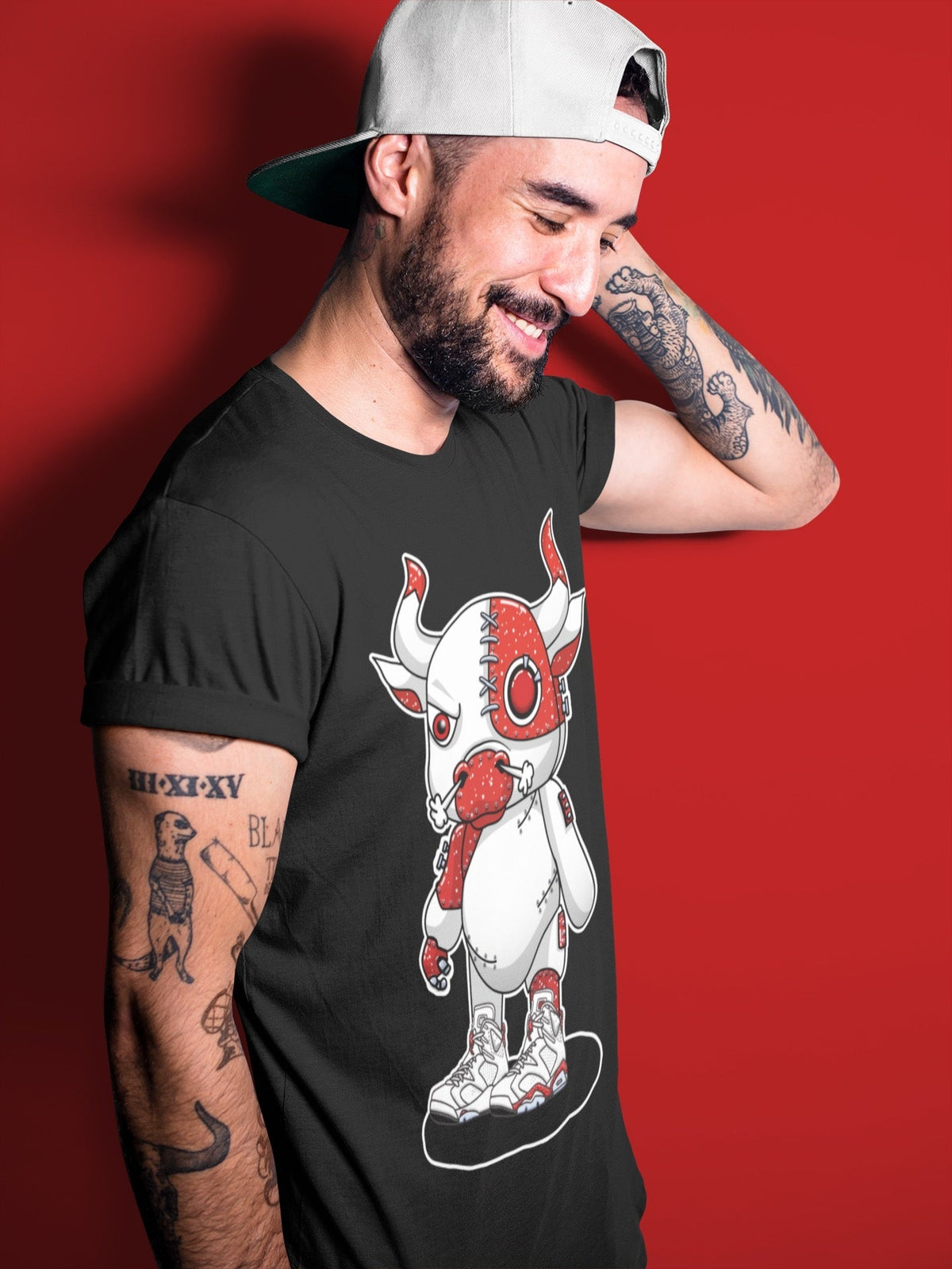 Jordan 6 Red Velvet Cookies Sneaker Matching T-Shirt Cyborg Bull Sneaker Tees Jordan 6 Red Velvet Cookies Sneaker Release Tees Crew Neck Tees