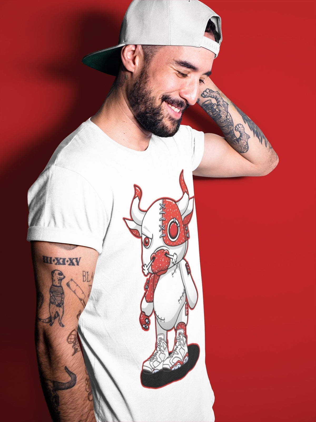 Jordan 6 Red Velvet Cookies Sneaker Matching T-Shirt Cyborg Bull Sneaker Tees Jordan 6 Red Velvet Cookies Sneaker Release Tees Crew Neck Tees