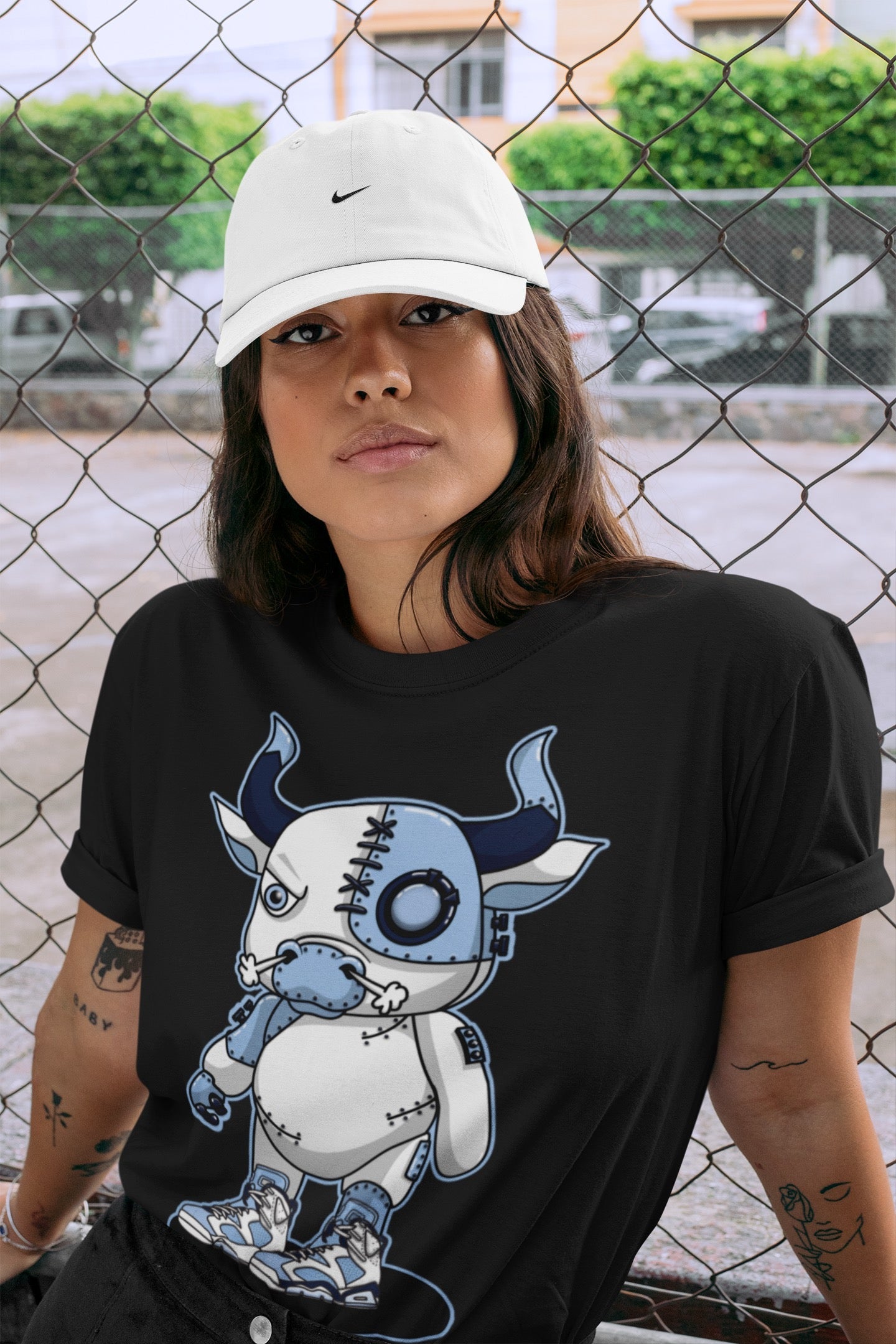 Jordan 6 UNC Shirt To Match Jordans Cyborg Bull Sneaker Tees Jordan 6 UNC Drip Gear Zone Sneaker Matching Clothing Unisex Shirts
