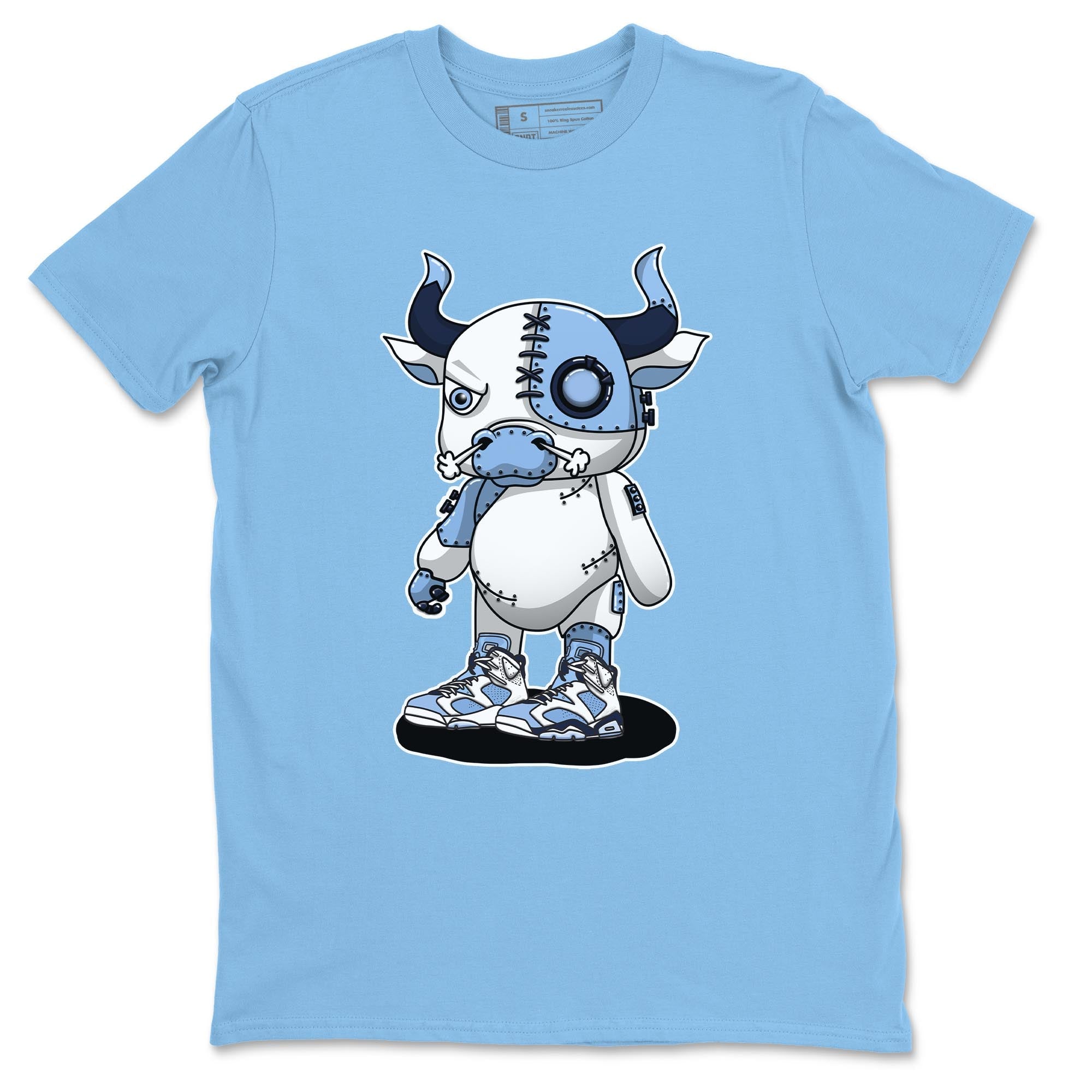 Jordan 6 UNC Shirt To Match Jordans Cyborg Bull Sneaker Tees Jordan 6 UNC Drip Gear Zone Sneaker Matching Clothing Unisex Shirts