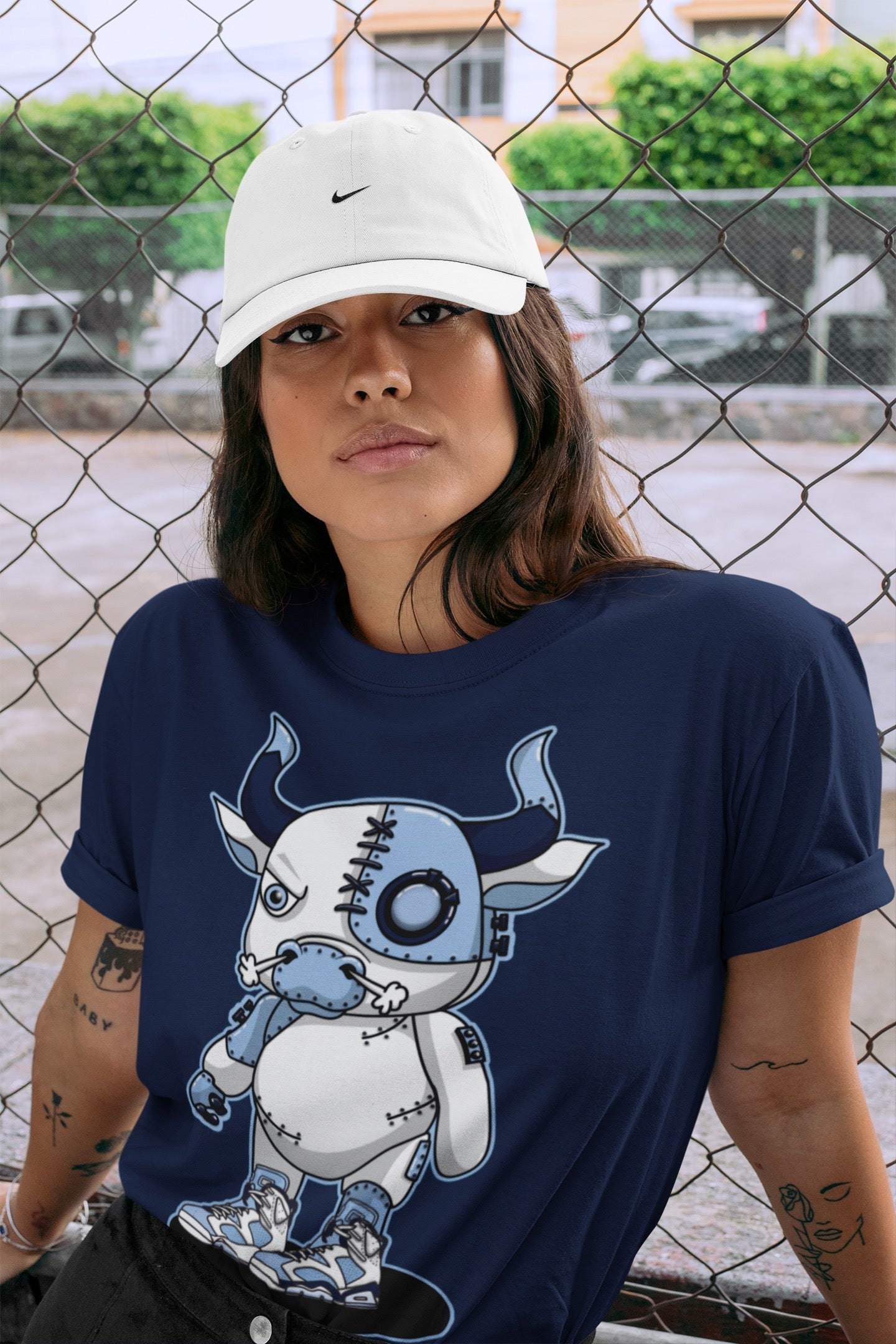 Jordan 6 UNC Shirt To Match Jordans Cyborg Bull Sneaker Tees Jordan 6 UNC Drip Gear Zone Sneaker Matching Clothing Unisex Shirts