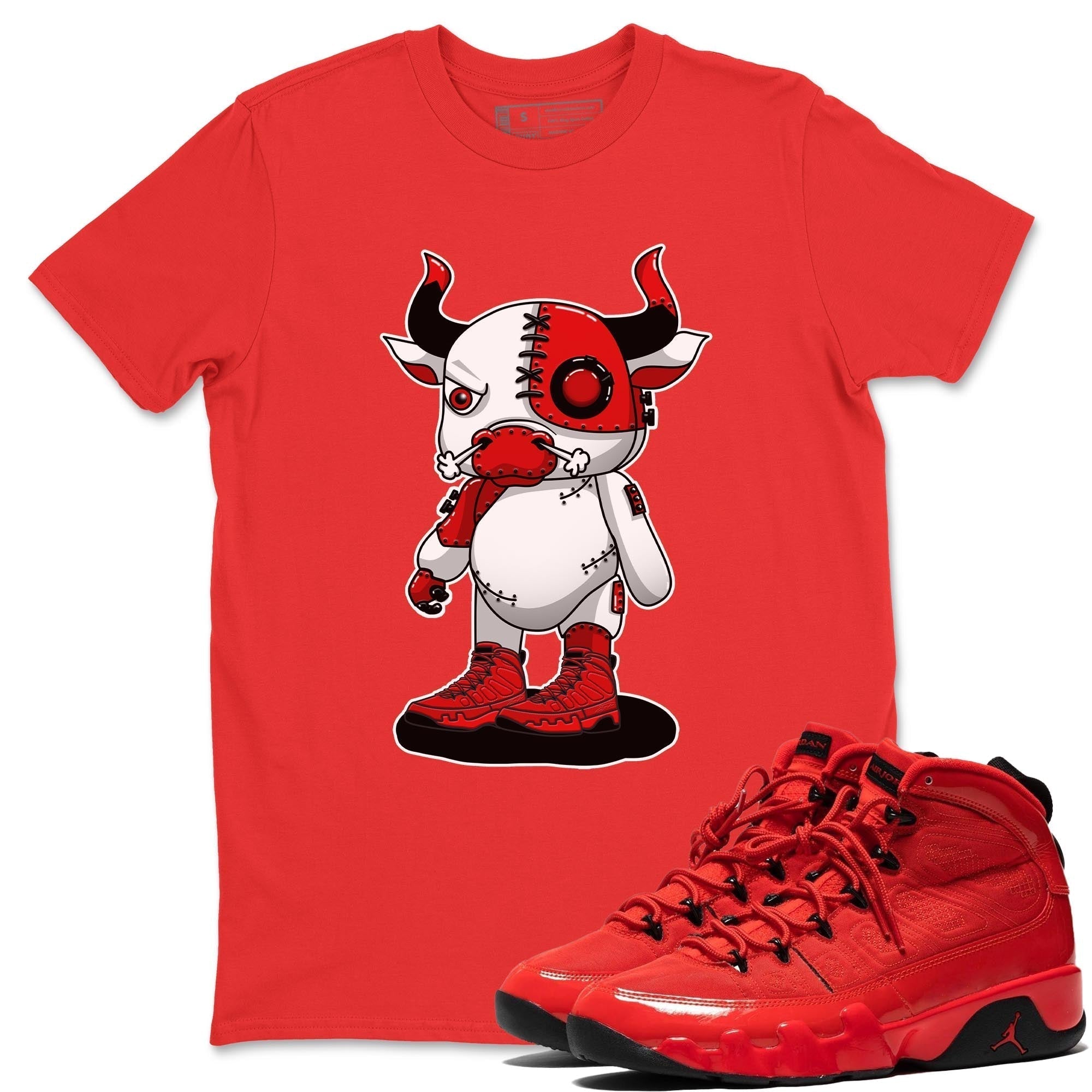 Jordan 9 Chile Red Shirt To Match Jordans Cyborg Bull Sneaker Tees Jordan 9 Chile Red Drip Gear Zone Sneaker Matching Clothing Unisex Shirts