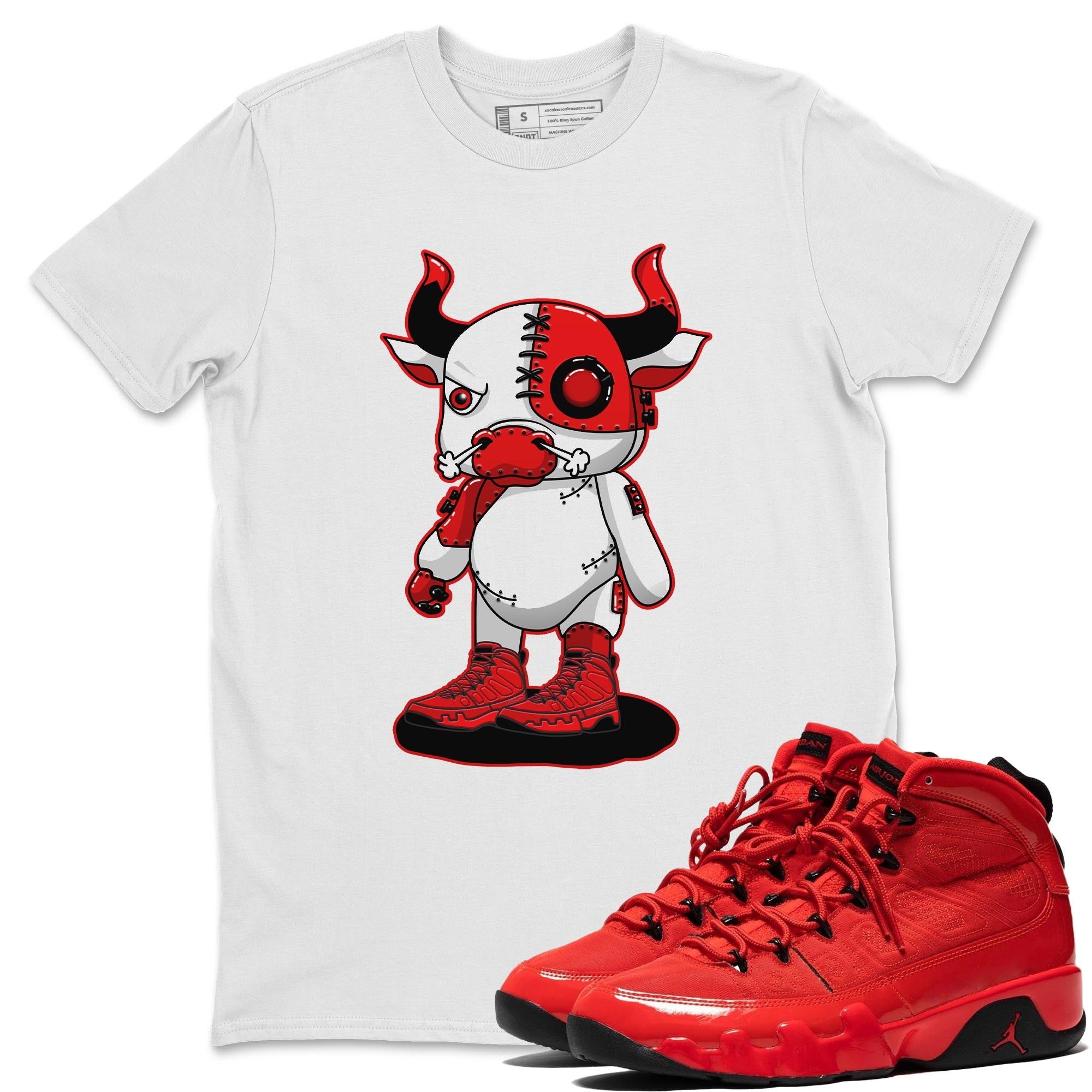 Jordan 9 Chile Red Shirt To Match Jordans Cyborg Bull Sneaker Tees Jordan 9 Chile Red Drip Gear Zone Sneaker Matching Clothing Unisex Shirts