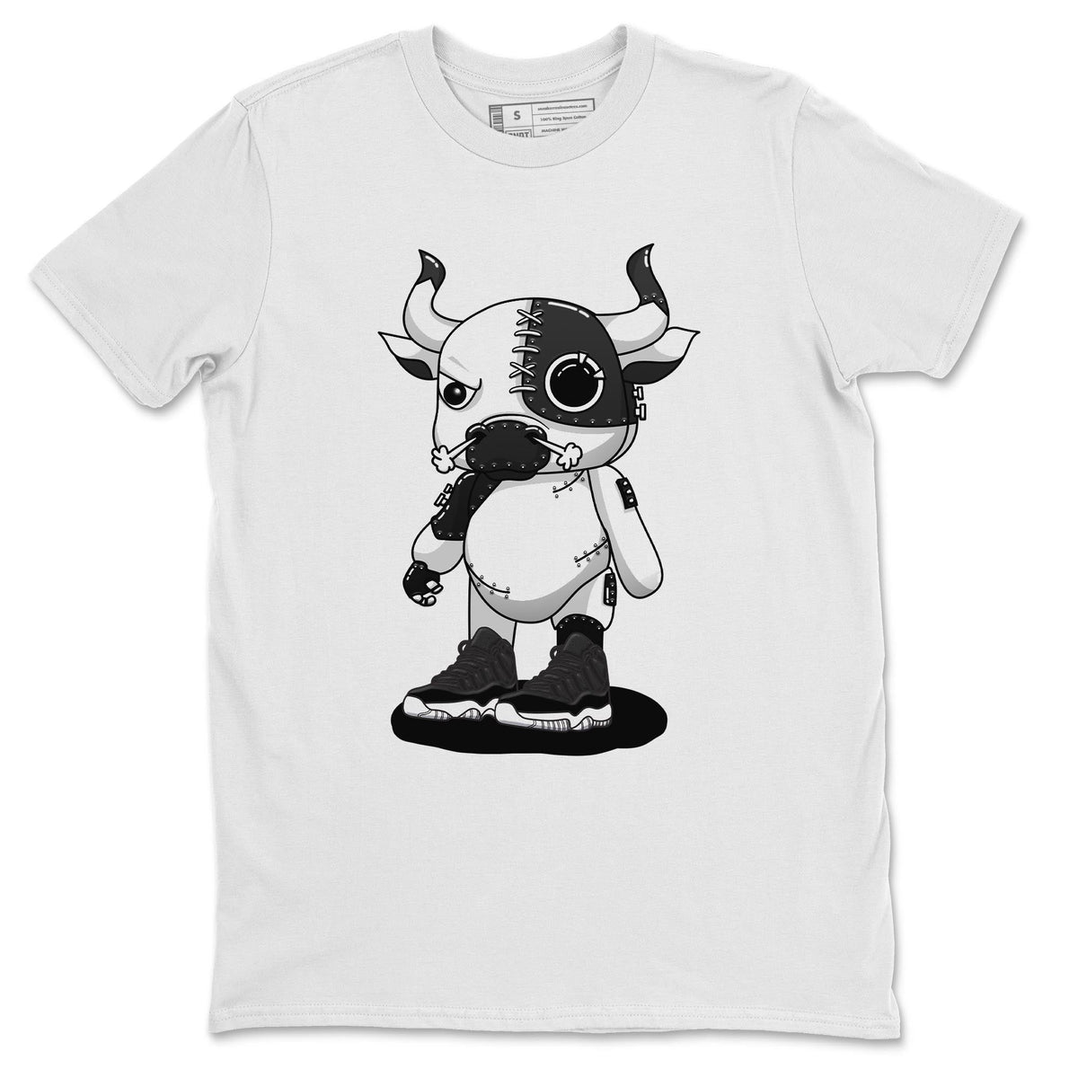 Jordan 11 72-10 Sneaker Matching T-Shirt Cyborg Bull Sneaker Tees Jordan 11 72-10 Sneaker Release Tees Crew Neck Tees