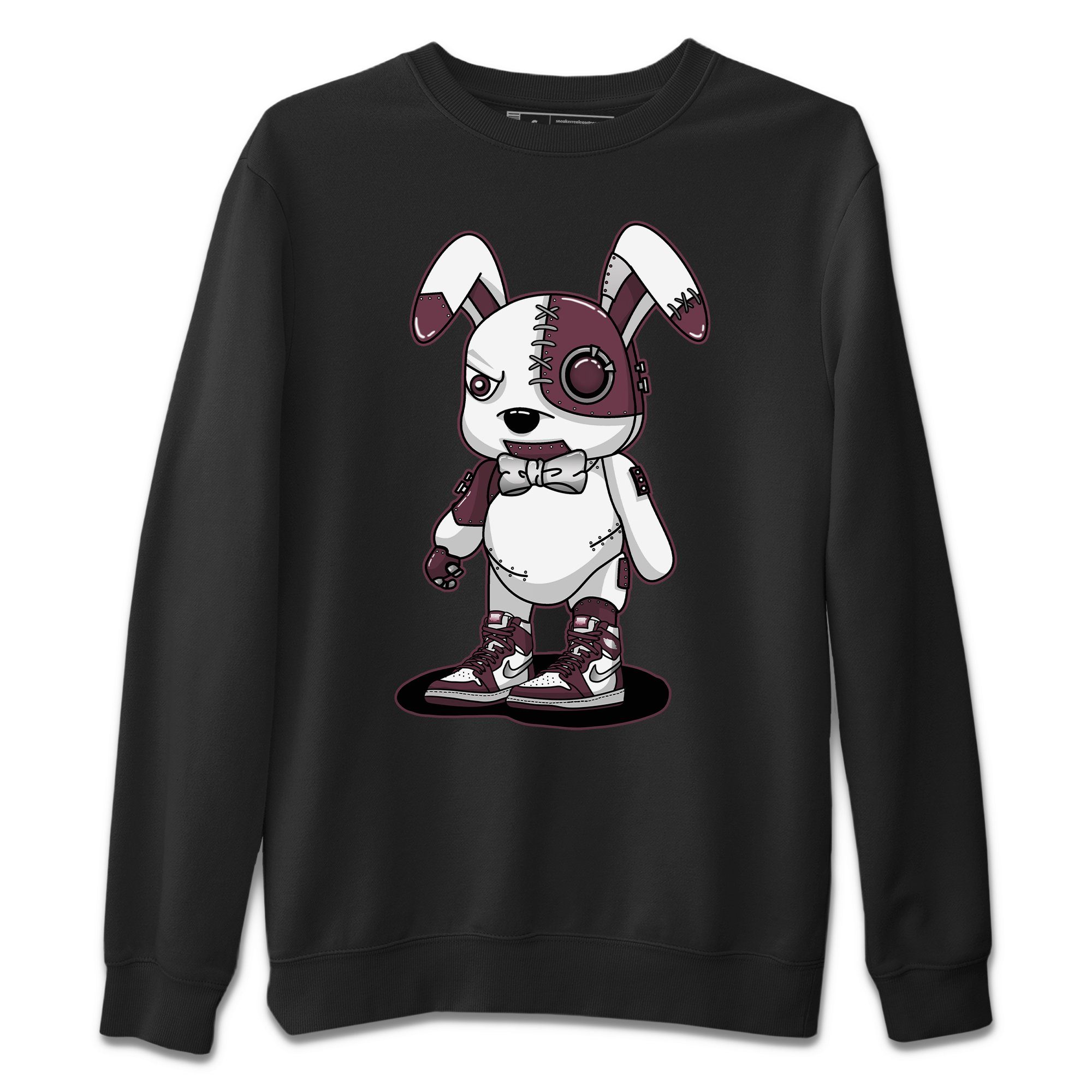 Jordan 1 Bordeaux Sneaker Matching T-Shirt Cyborg Bunny Sneaker Tees Jordan 1 Bordeaux Sneaker Release Tees Crew Neck Tees