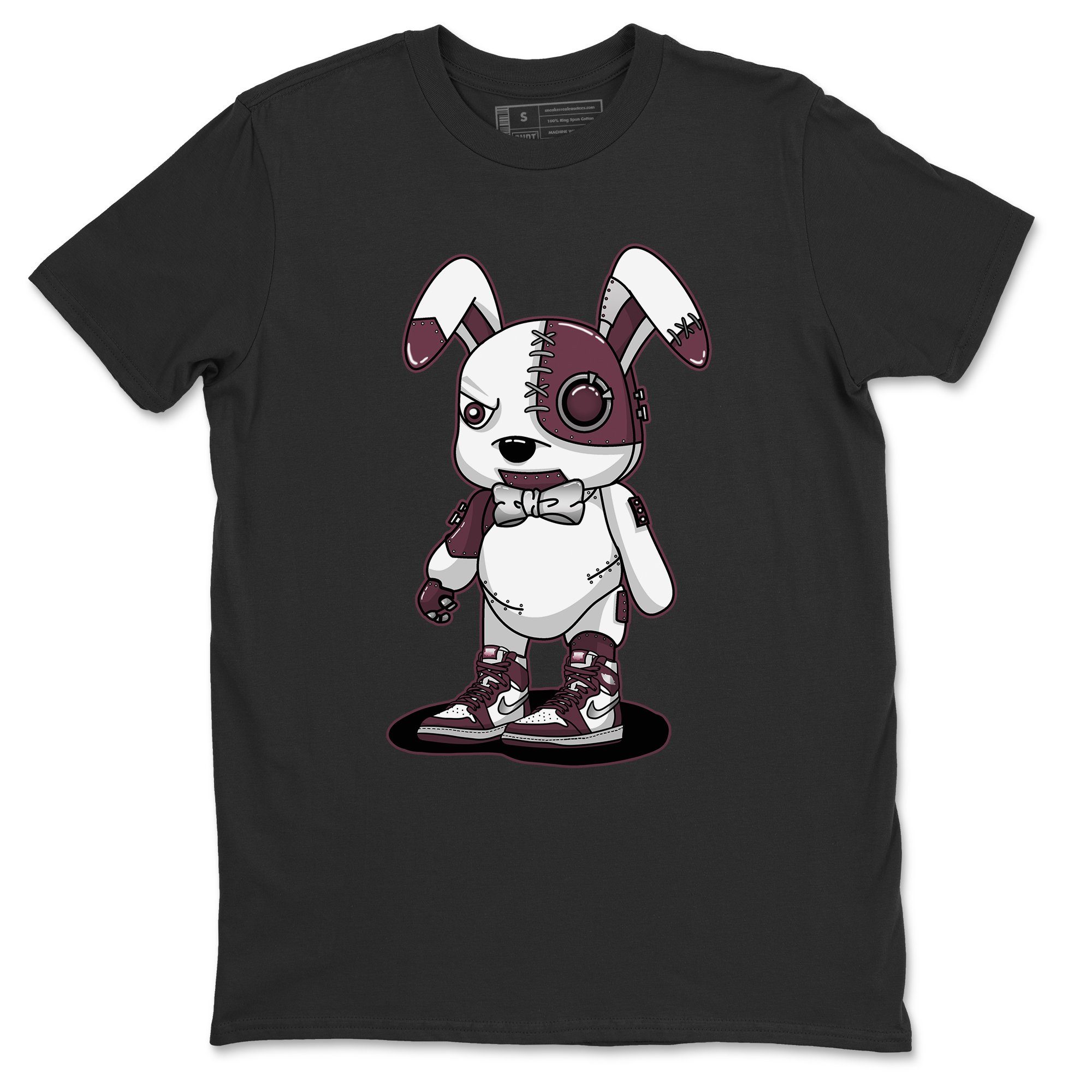 Jordan 1 Bordeaux Sneaker Matching T-Shirt Cyborg Bunny Sneaker Tees Jordan 1 Bordeaux Sneaker Release Tees Crew Neck Tees