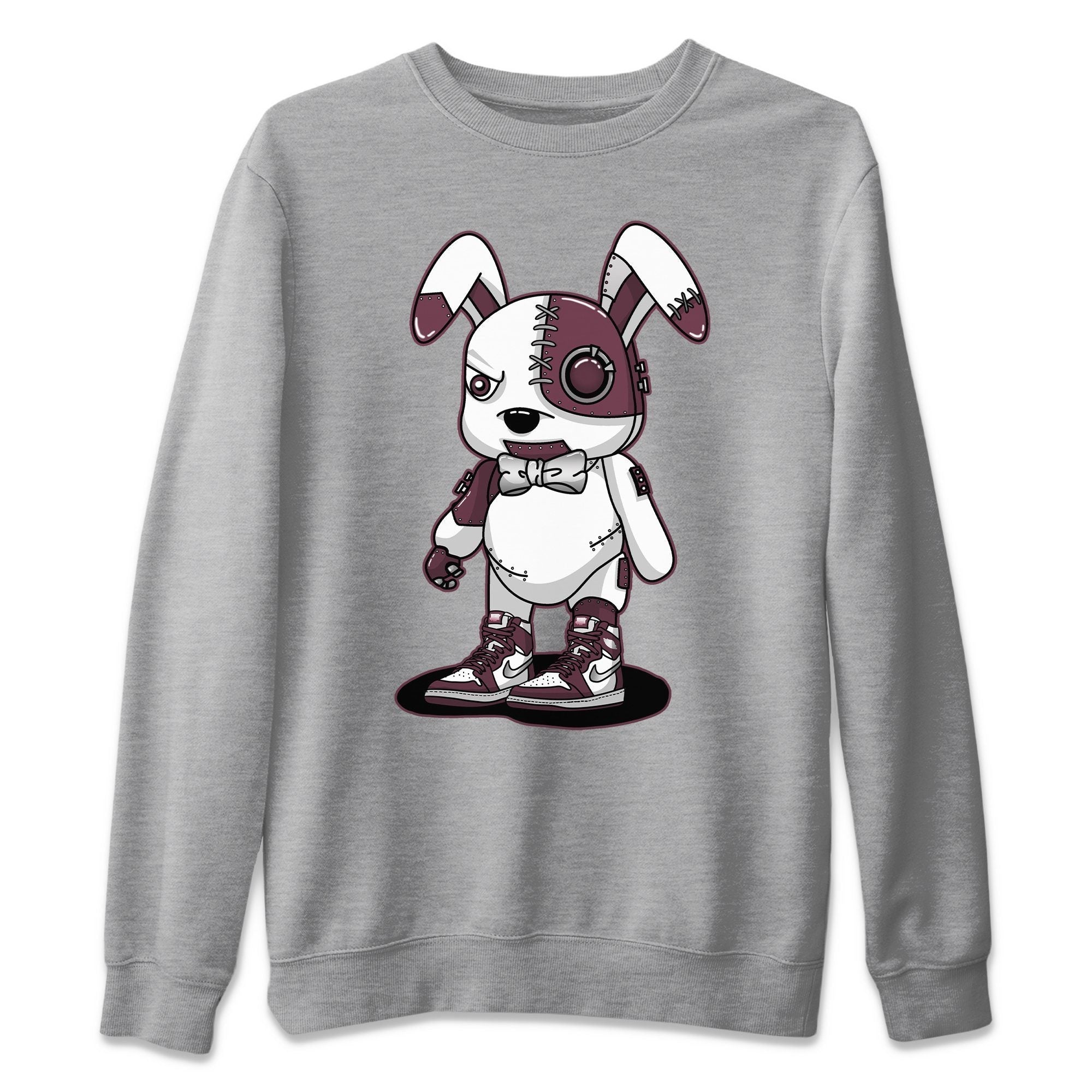Jordan 1 Bordeaux Sneaker Matching T-Shirt Cyborg Bunny Sneaker Tees Jordan 1 Bordeaux Sneaker Release Tees Crew Neck Tees