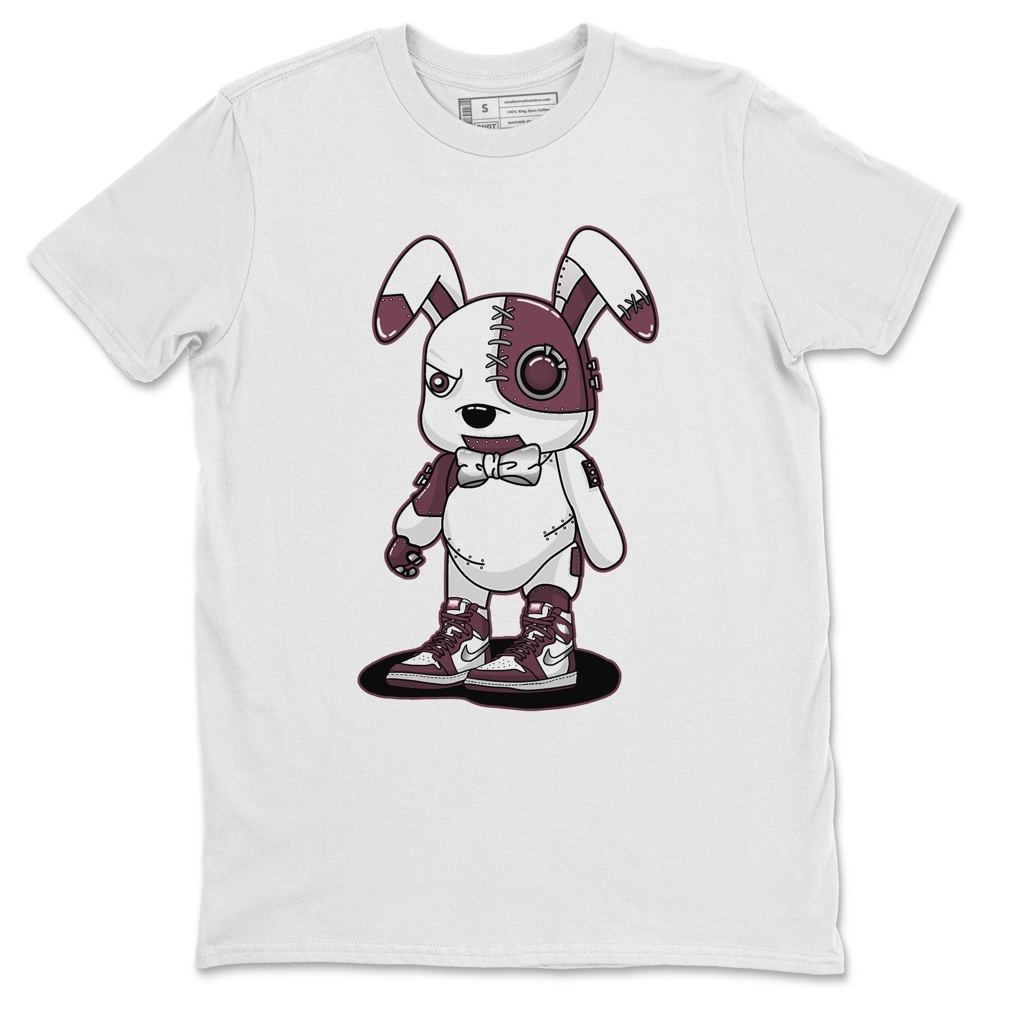 Jordan 1 Bordeaux Sneaker Matching T-Shirt Cyborg Bunny Sneaker Tees Jordan 1 Bordeaux Sneaker Release Tees Crew Neck Tees