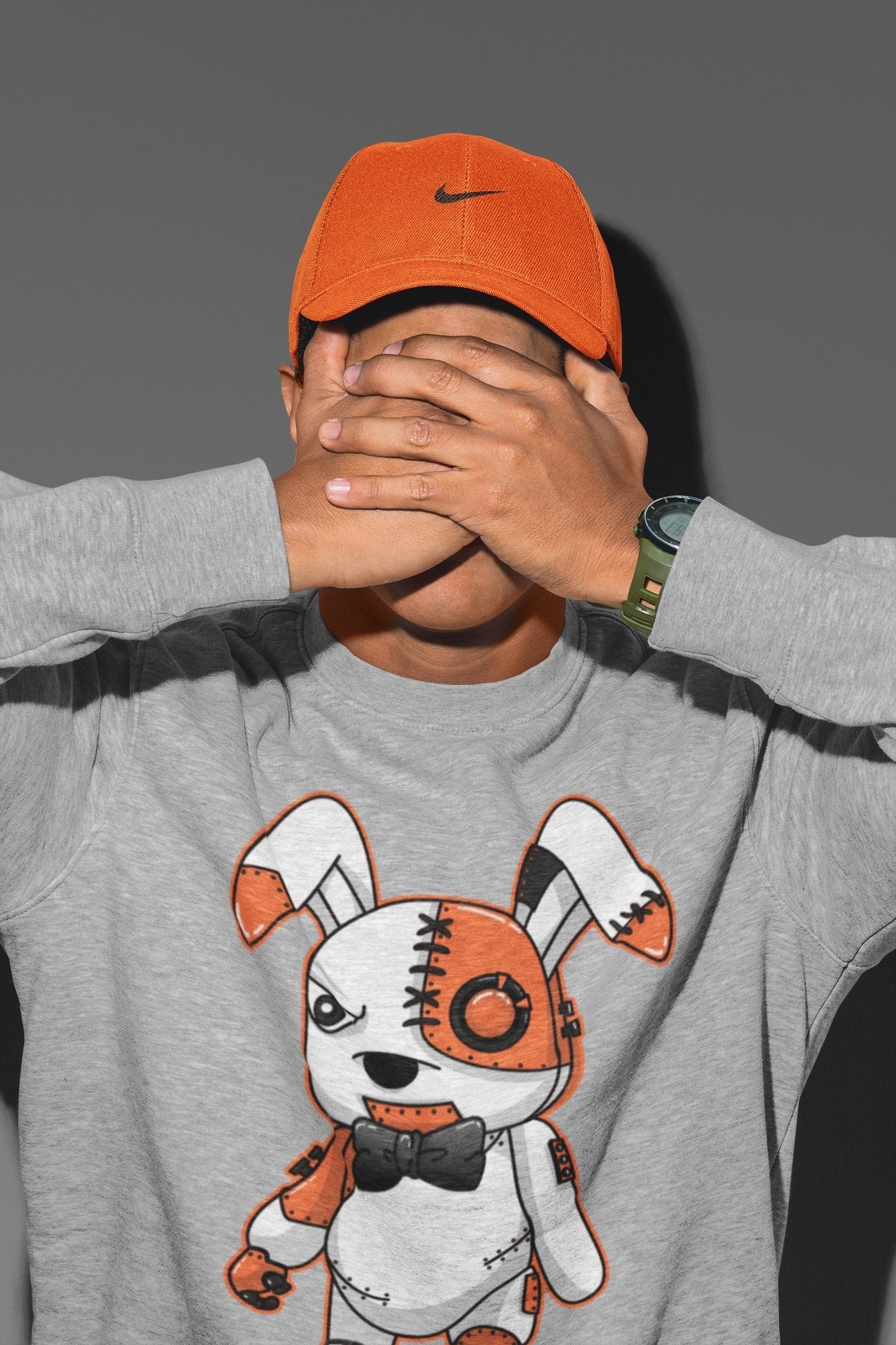 Jordan 1 Electro Orange Sneaker Matching T-Shirt Cyborg Bunny Sneaker Tees Jordan 1 Electro Orange Sneaker Release Tees Crew Neck Tees