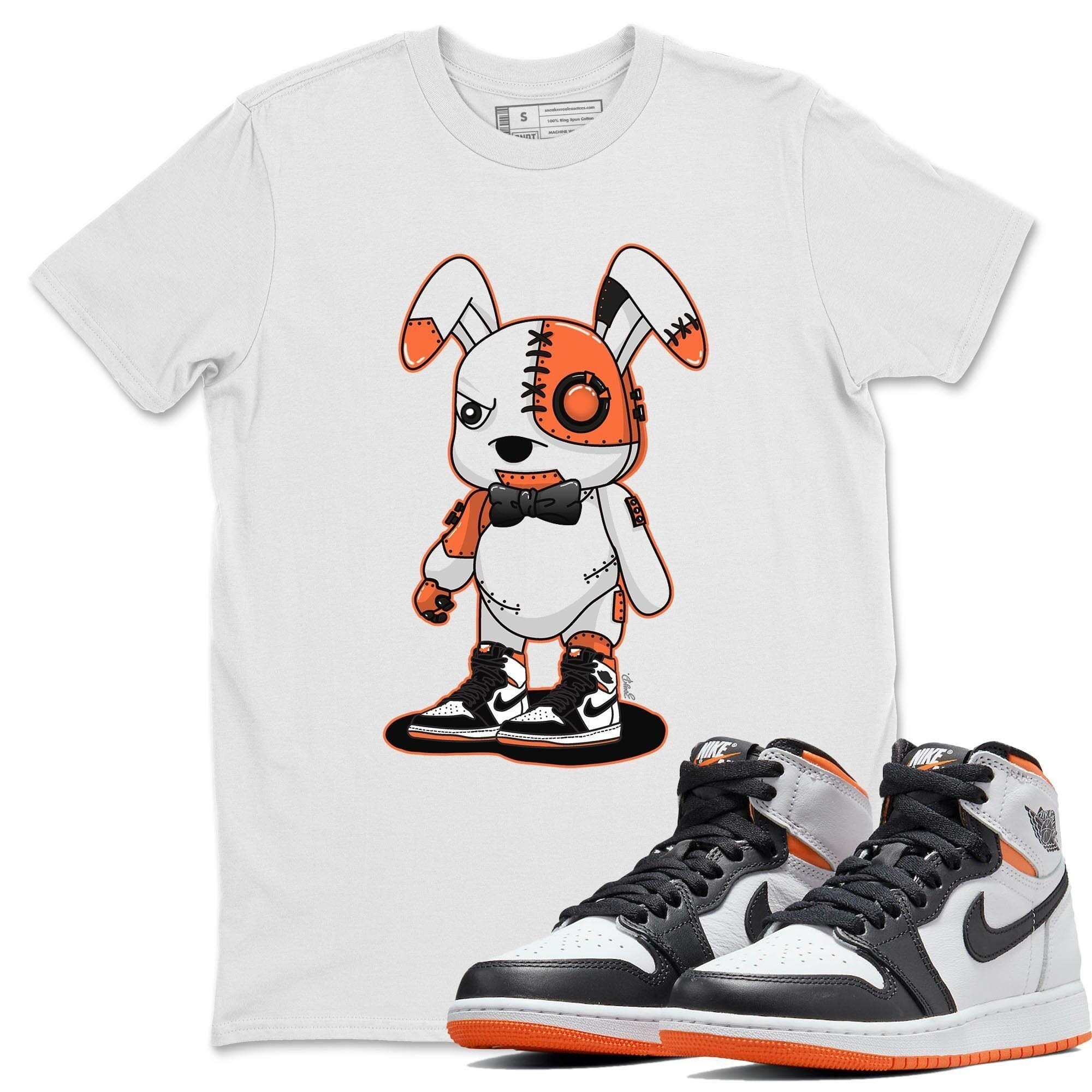 Jordan 1 Electro Orange Sneaker Matching T-Shirt Cyborg Bunny Sneaker Tees Jordan 1 Electro Orange Sneaker Release Tees Crew Neck Tees