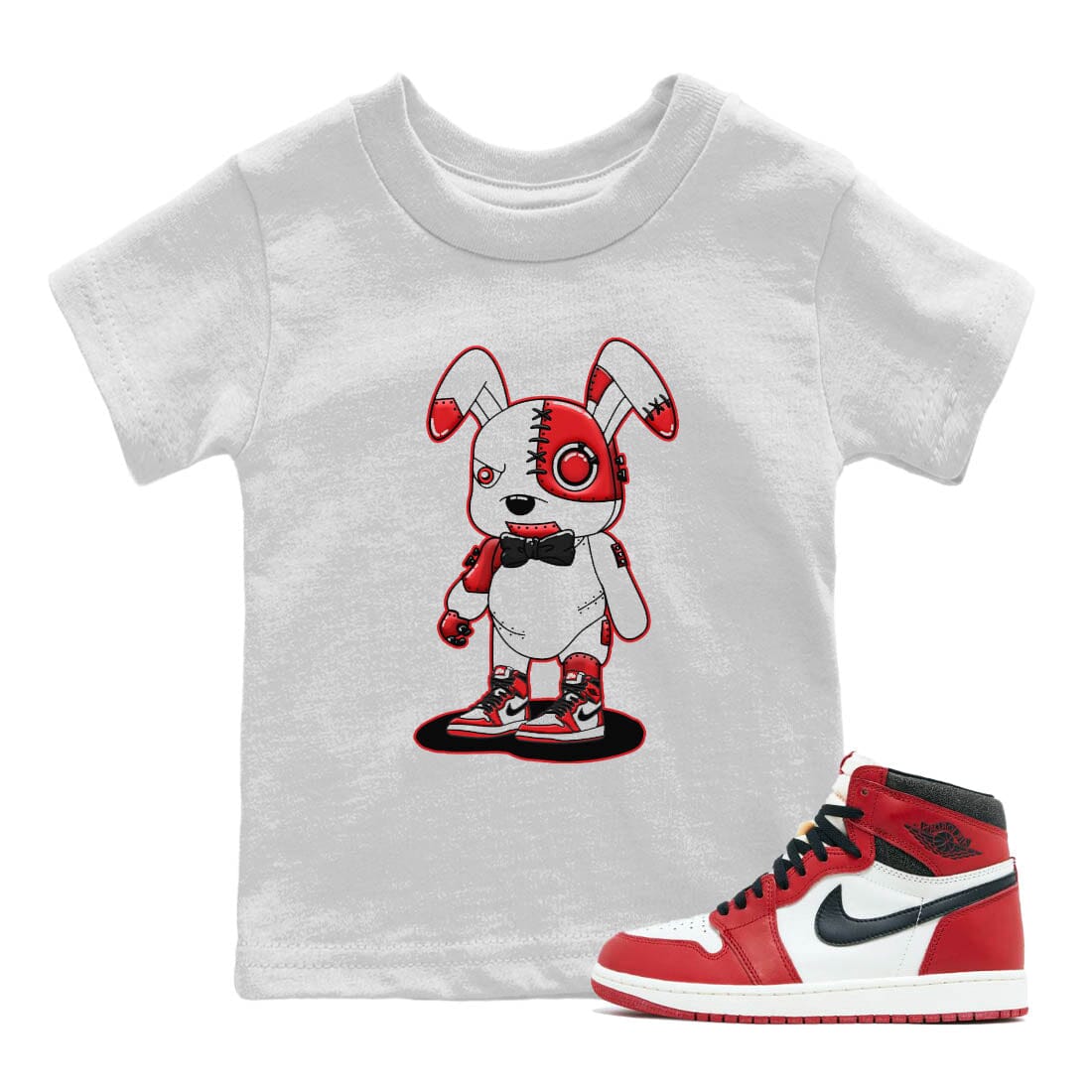 Jordan 1 lost & found Sneaker Matching T-Shirt Cyborg Bunny Sneaker Tees Jordan 1 lost & found Sneaker Release Tees Kids Shirts