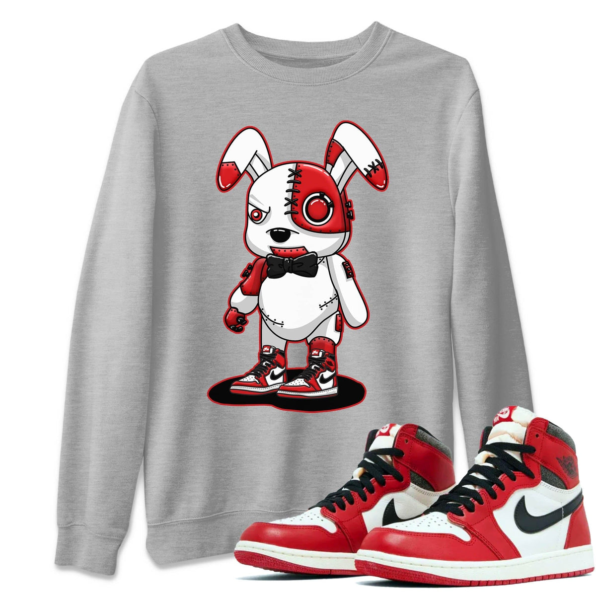 Jordan 1 lost & found Sneaker Matching T-Shirt Cyborg Bunny Sneaker Tees Jordan 1 lost & found Sneaker Release Tees Crew Neck Tees
