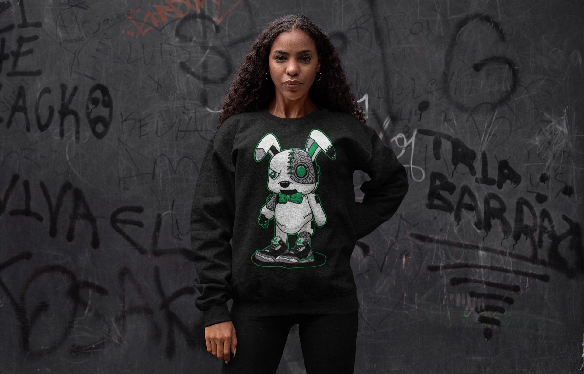 Jordan 3 Pine Green Shirt To Match Jordans Cyborg Bunny Sneaker Tees Jordan 3 Pine Green Drip Gear Zone Sneaker Matching Clothing Unisex Shirts