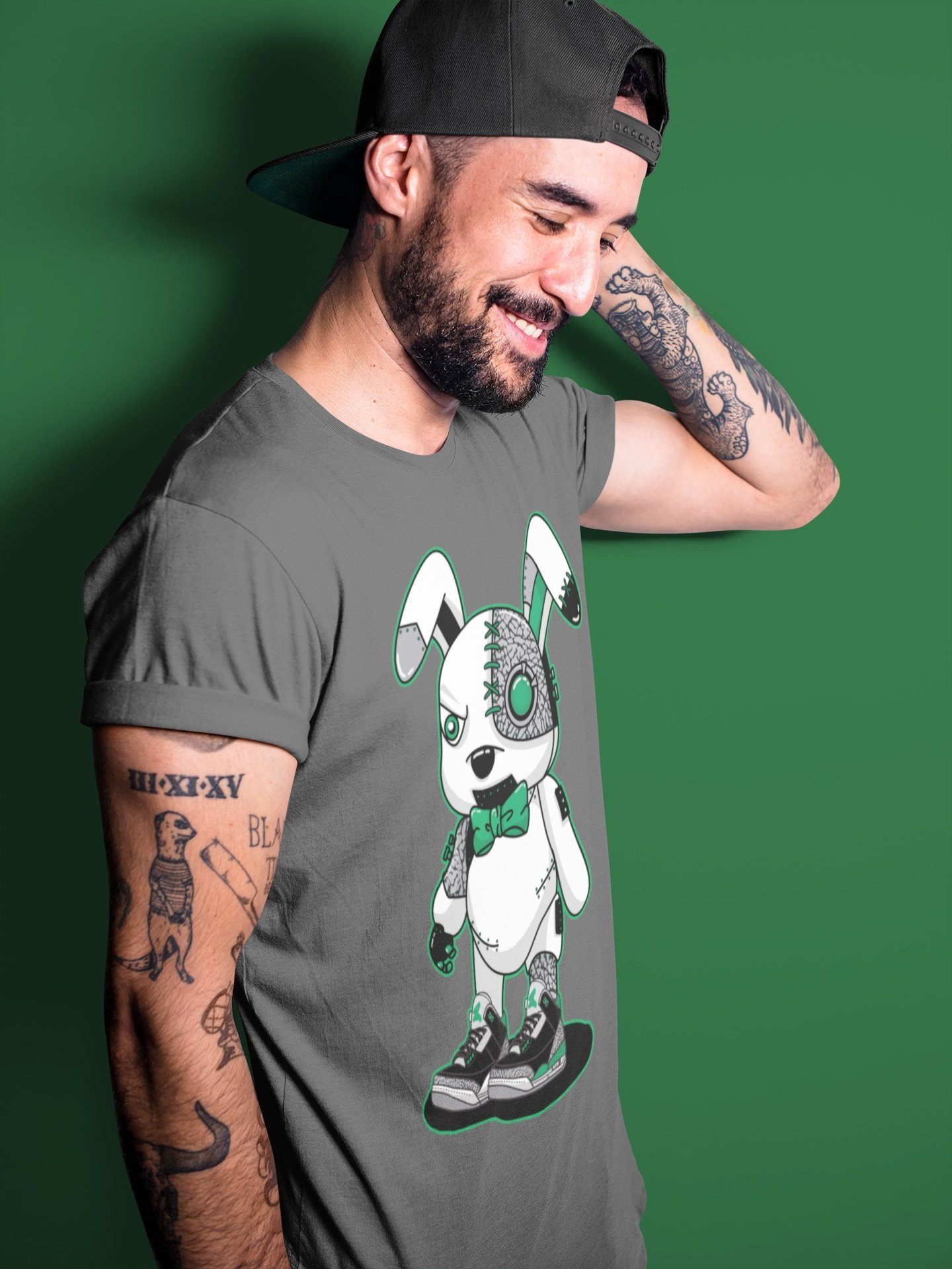Jordan 3 Pine Green Shirt To Match Jordans Cyborg Bunny Sneaker Tees Jordan 3 Pine Green Drip Gear Zone Sneaker Matching Clothing Unisex Shirts