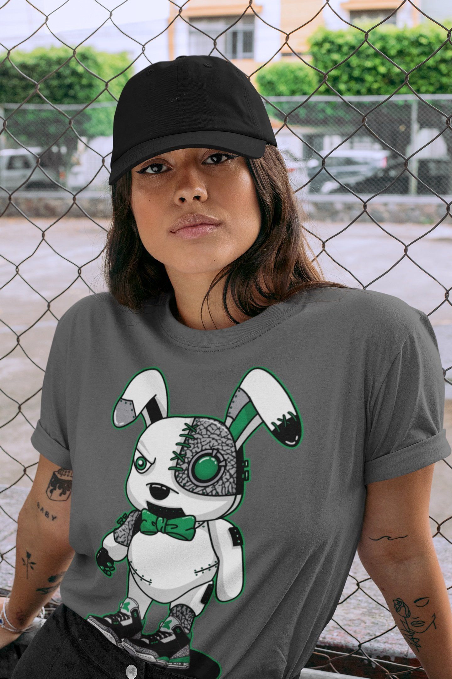 Jordan 3 Pine Green Shirt To Match Jordans Cyborg Bunny Sneaker Tees Jordan 3 Pine Green Drip Gear Zone Sneaker Matching Clothing Unisex Shirts