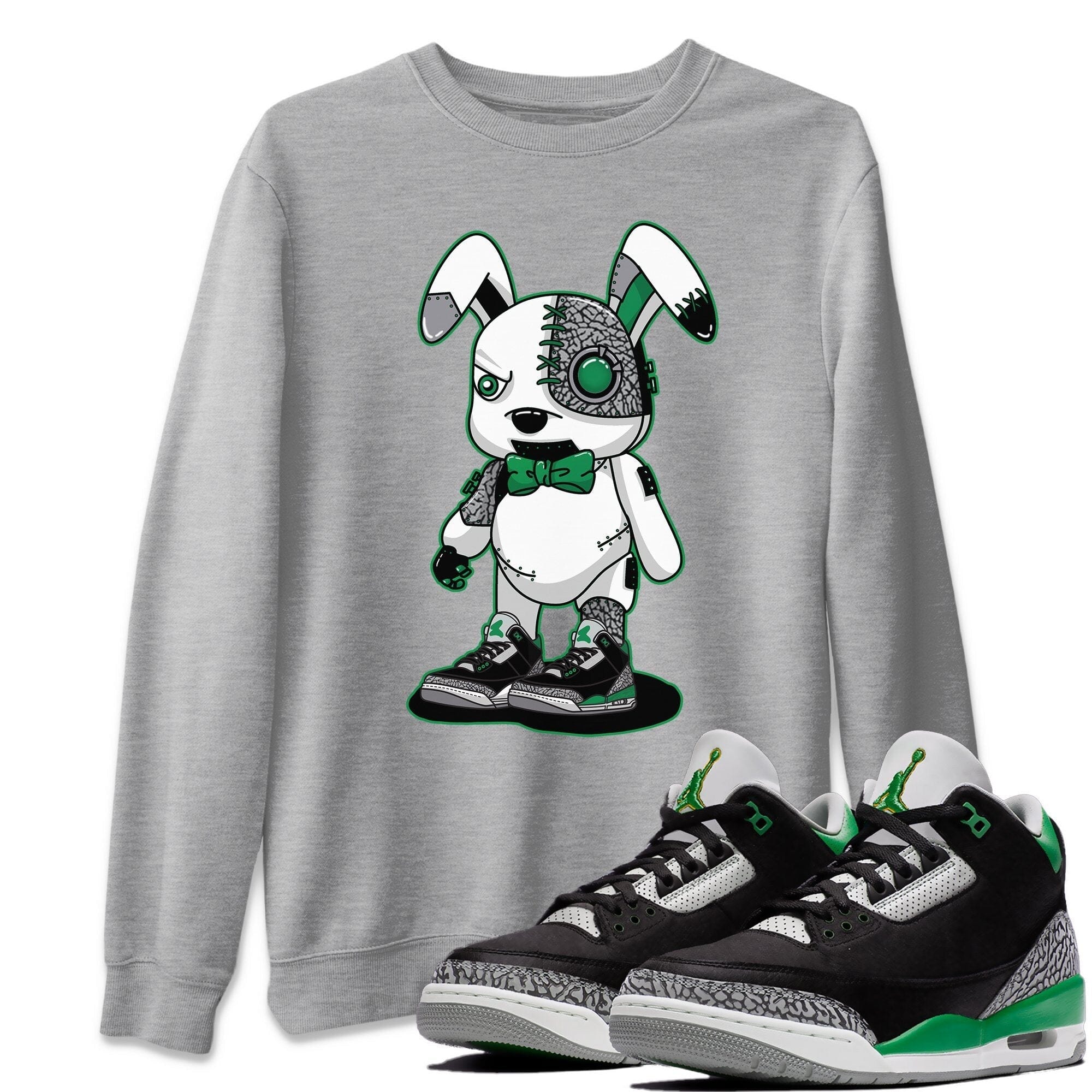 Jordan 3 Pine Green Shirt To Match Jordans Cyborg Bunny Sneaker Tees Jordan 3 Pine Green Drip Gear Zone Sneaker Matching Clothing Unisex Shirts