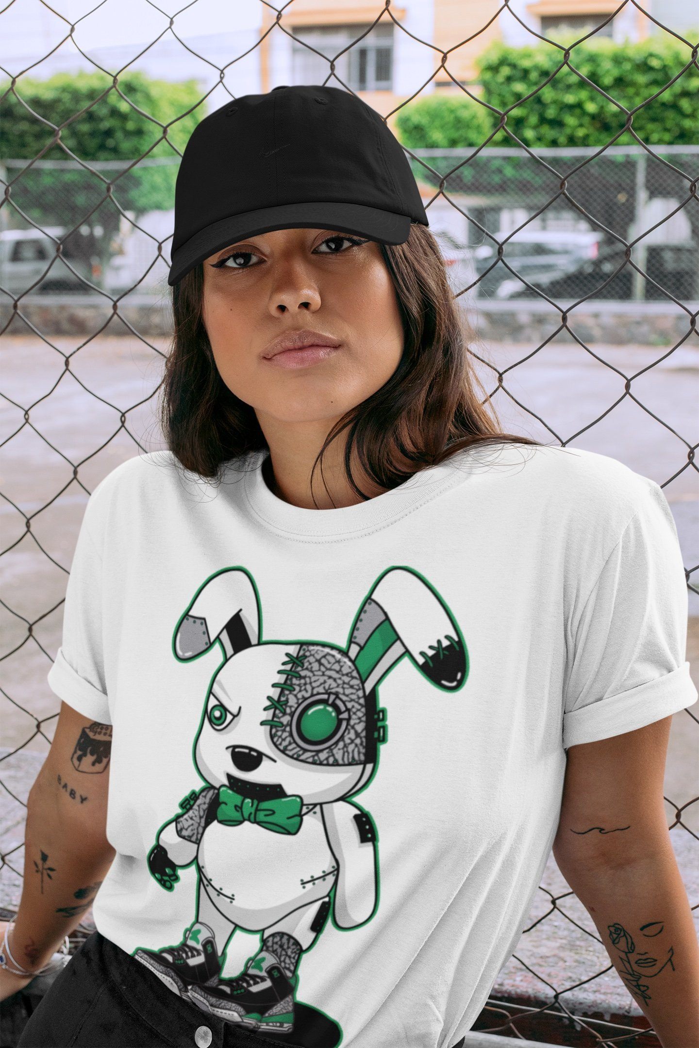 Jordan 3 Pine Green Shirt To Match Jordans Cyborg Bunny Sneaker Tees Jordan 3 Pine Green Drip Gear Zone Sneaker Matching Clothing Unisex Shirts