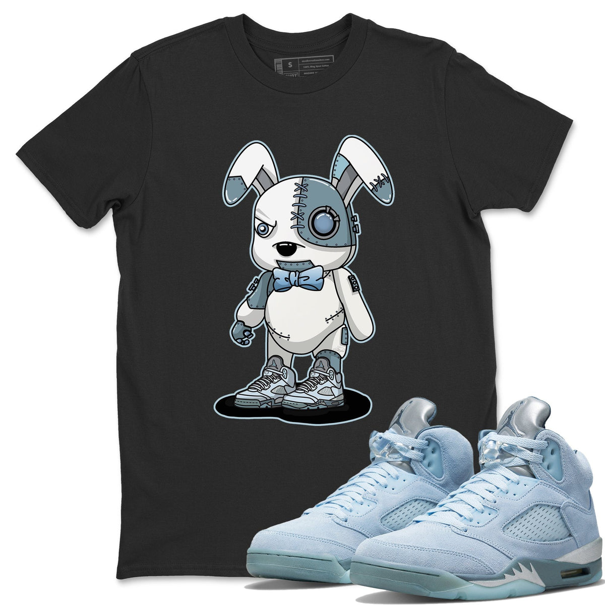 Jordan 5 Blue Bird Shirt To Match Jordans Cyborg Bunny Sneaker Tees Jordan 5 Blue Bird Drip Gear Zone Sneaker Matching Clothing Unisex Shirts