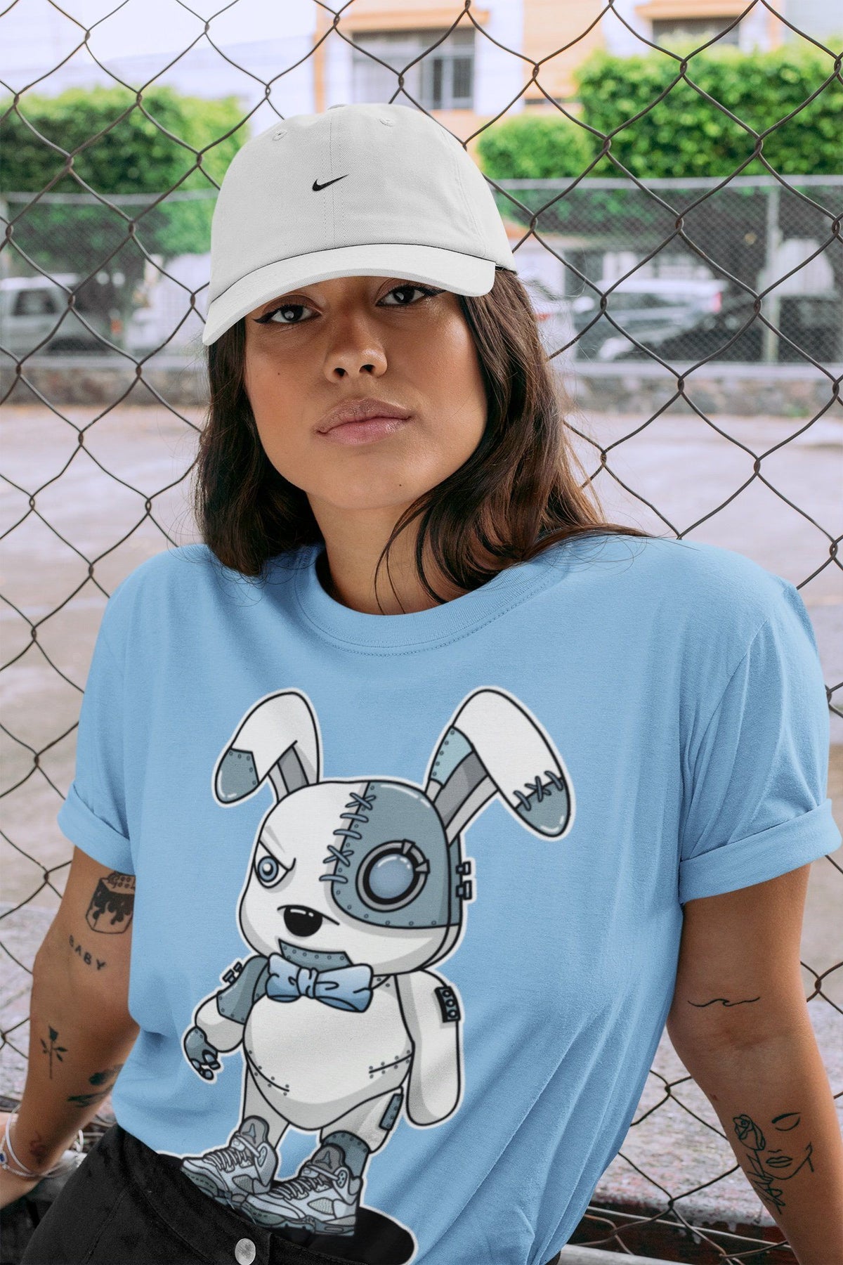 Jordan 5 Blue Bird Shirt To Match Jordans Cyborg Bunny Sneaker Tees Jordan 5 Blue Bird Drip Gear Zone Sneaker Matching Clothing Unisex Shirts