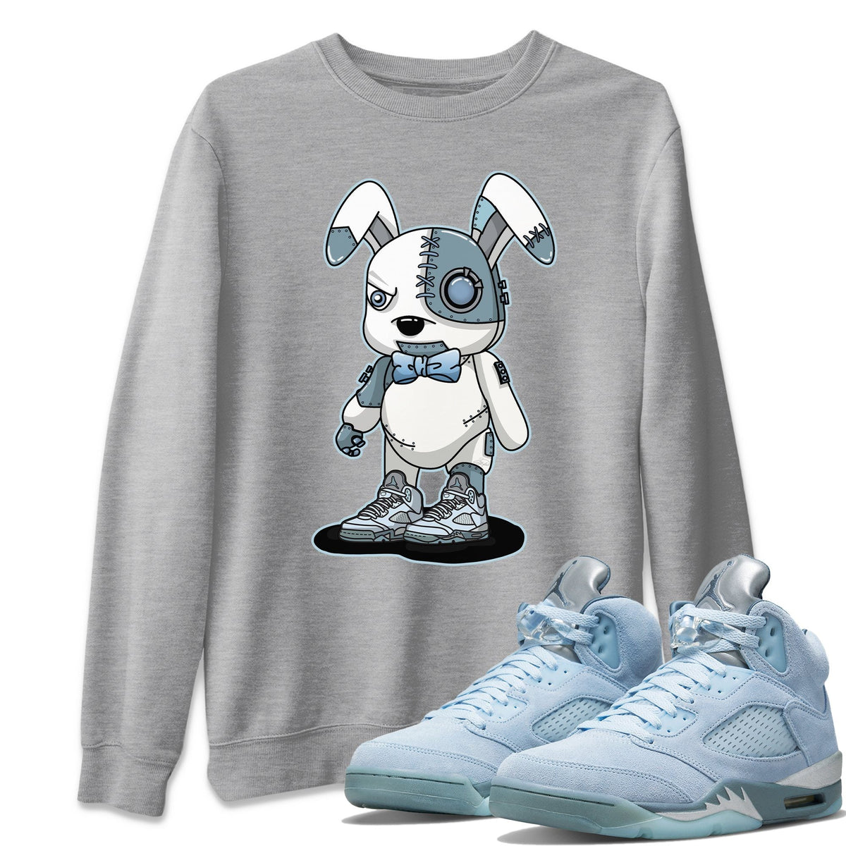 Jordan 5 Blue Bird Shirt To Match Jordans Cyborg Bunny Sneaker Tees Jordan 5 Blue Bird Drip Gear Zone Sneaker Matching Clothing Unisex Shirts