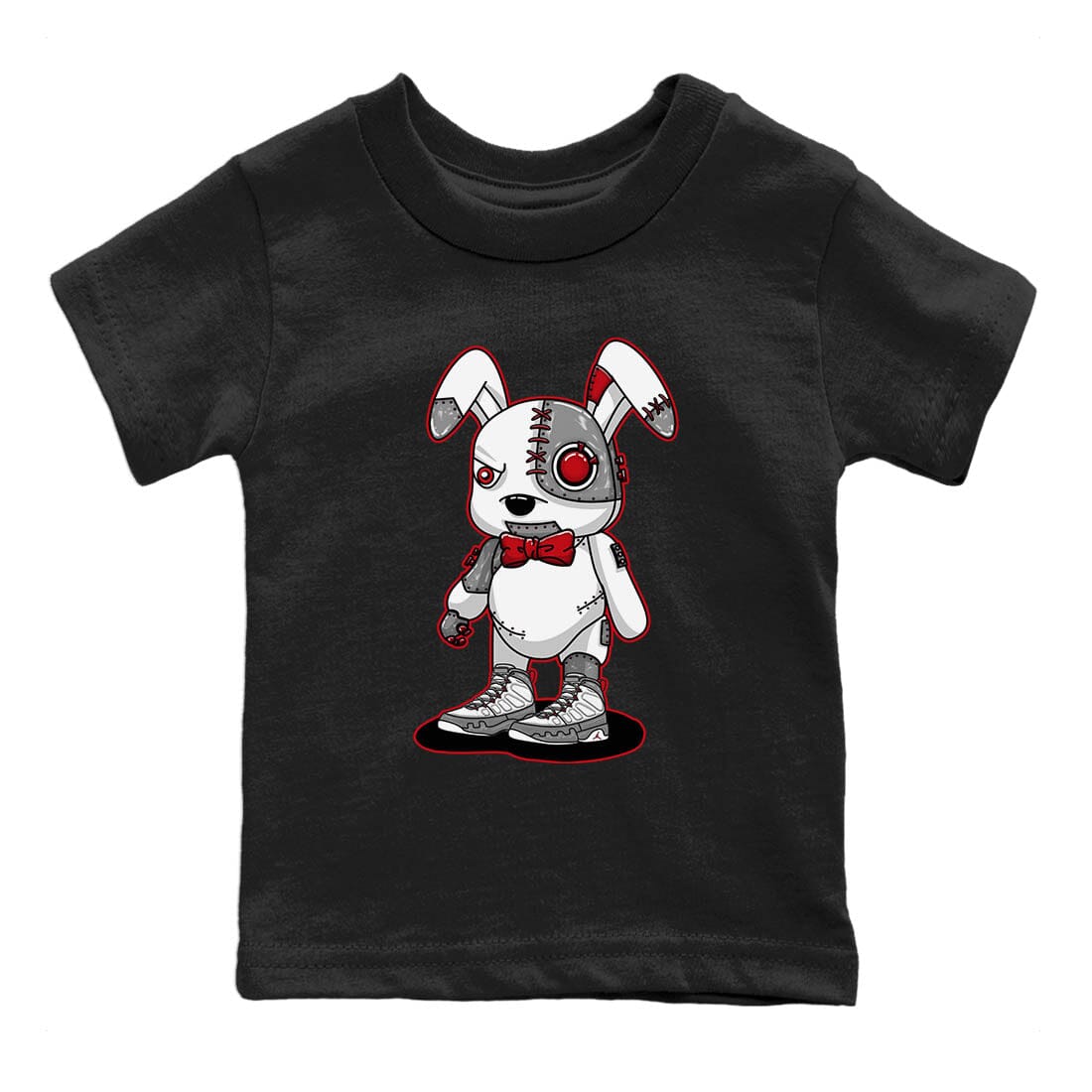 Jordan 9 Fire Red Shirt To Match Jordans Cyborg Bunny Sneaker Tees Jordan 9 Fire Red Drip Gear Zone Sneaker Matching Clothing Kids Shirts