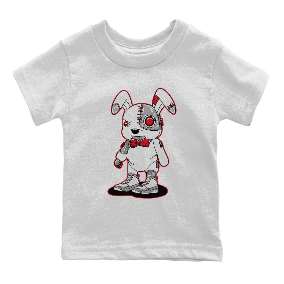 Jordan 9 Fire Red Shirt To Match Jordans Cyborg Bunny Sneaker Tees Jordan 9 Fire Red Drip Gear Zone Sneaker Matching Clothing Kids Shirts