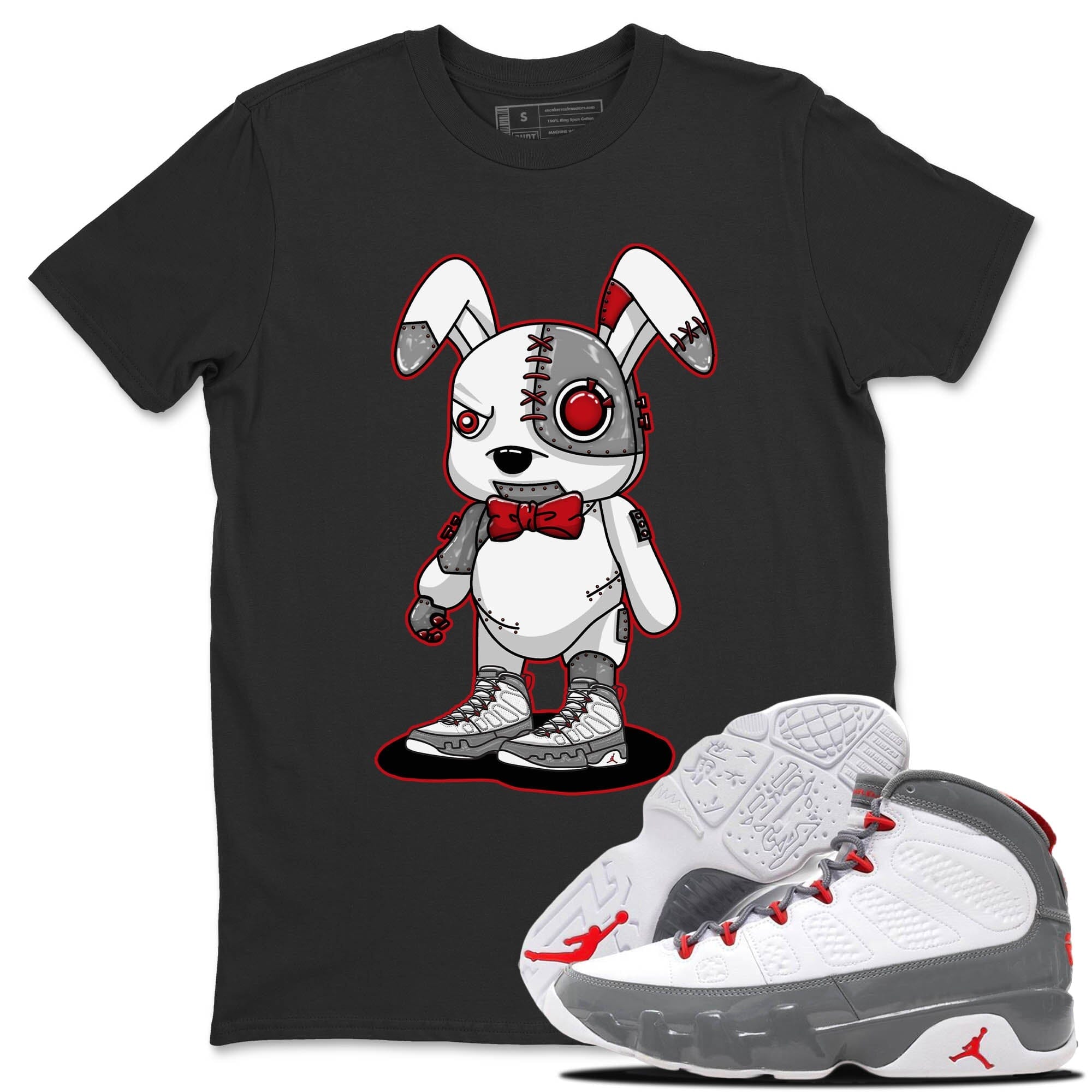 Jordan 9 Fire Red Shirt To Match Jordans Cyborg Bunny Sneaker Tees Jordan 9 Fire Red Drip Gear Zone Sneaker Matching Clothing Unisex Shirts