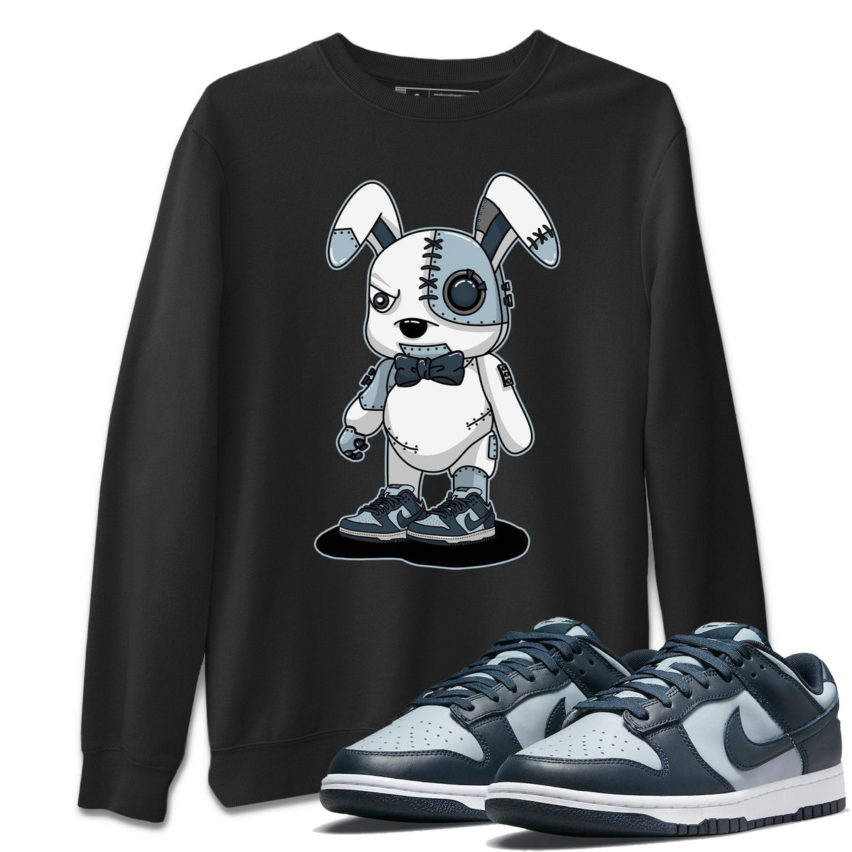 Dunk championship Grey Sneaker Match Tees Cyborg Bunny Sneaker Tees Dunk championship Grey Jordan to match sneaker T-Shirt Crew Neck Shirts