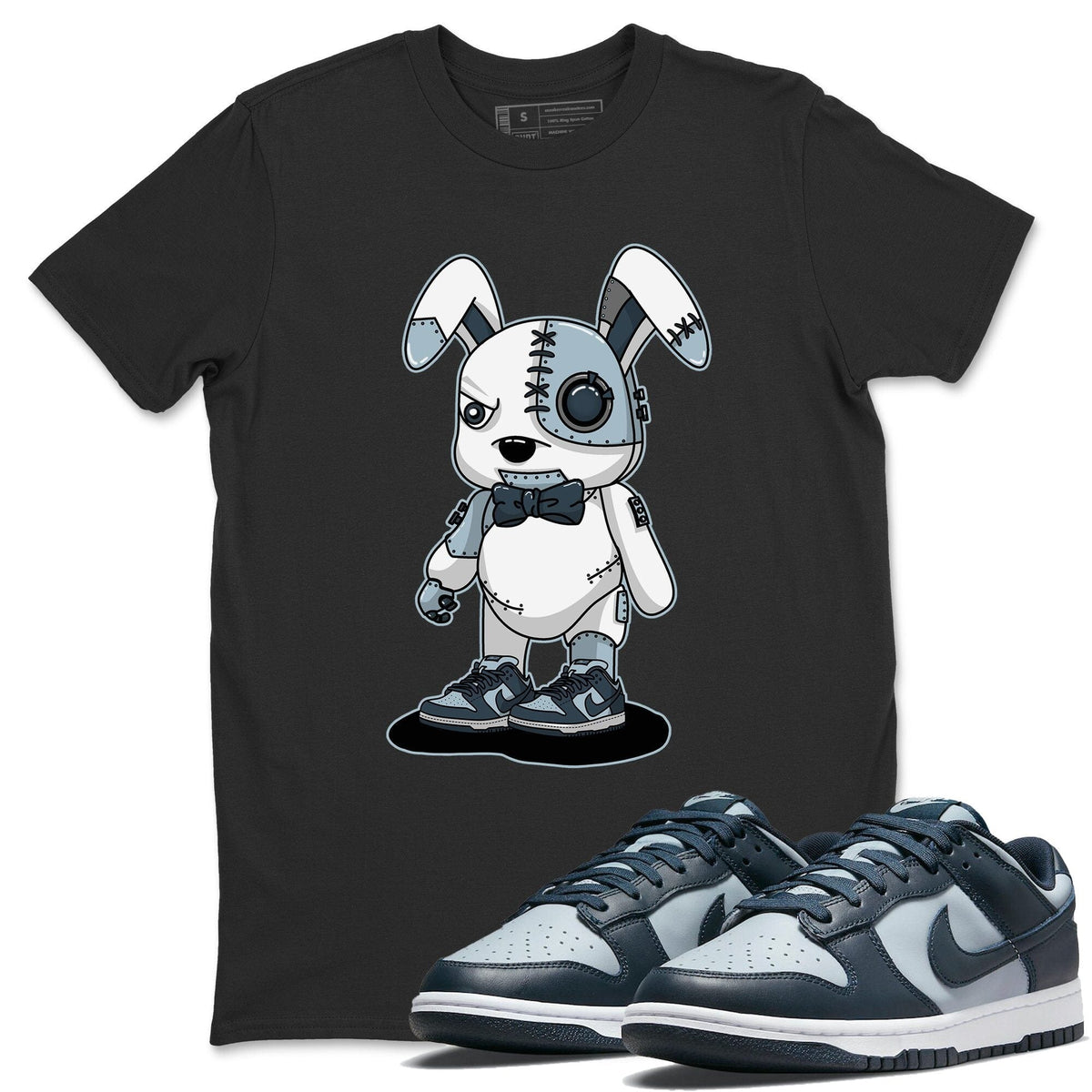 Dunk championship Grey Sneaker Match Tees Cyborg Bunny Sneaker Tees Dunk championship Grey Jordan to match sneaker T-Shirt Crew Neck Shirts
