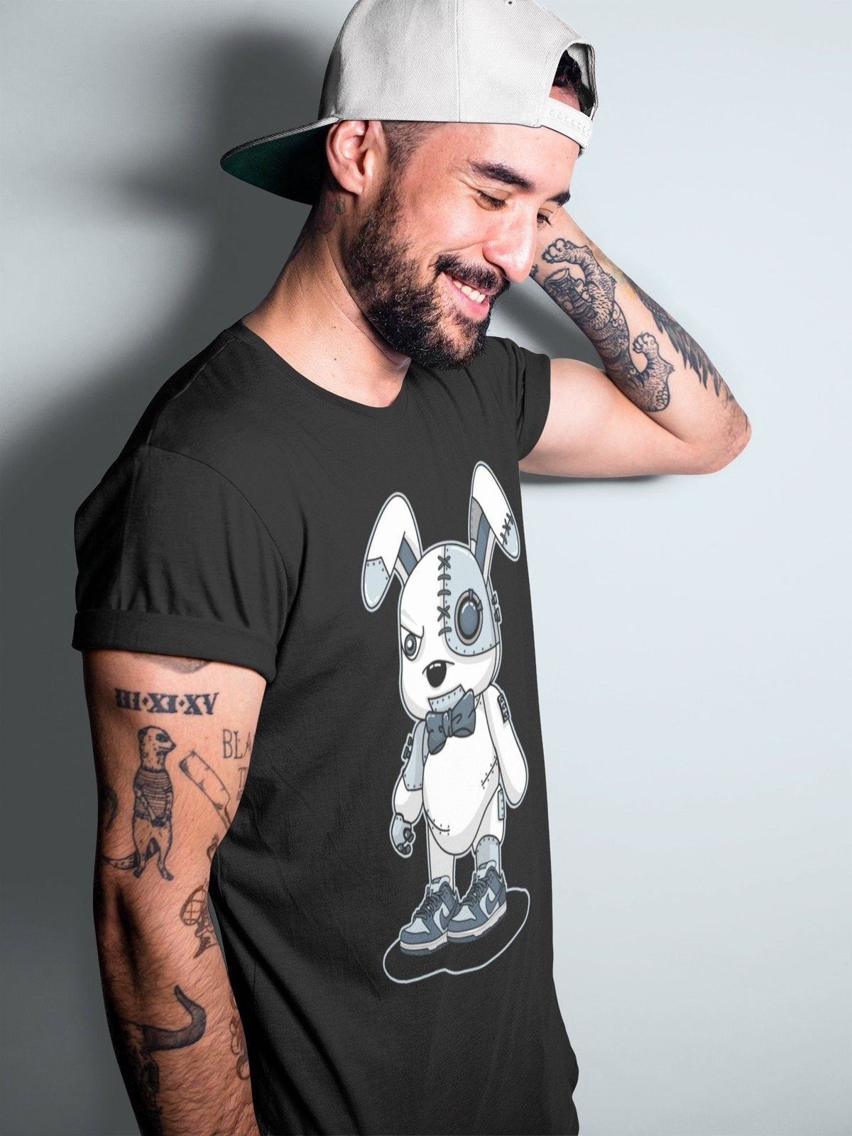 Dunk championship Grey Sneaker Match Tees Cyborg Bunny Sneaker Tees Dunk championship Grey Jordan to match sneaker T-Shirt Crew Neck Shirts
