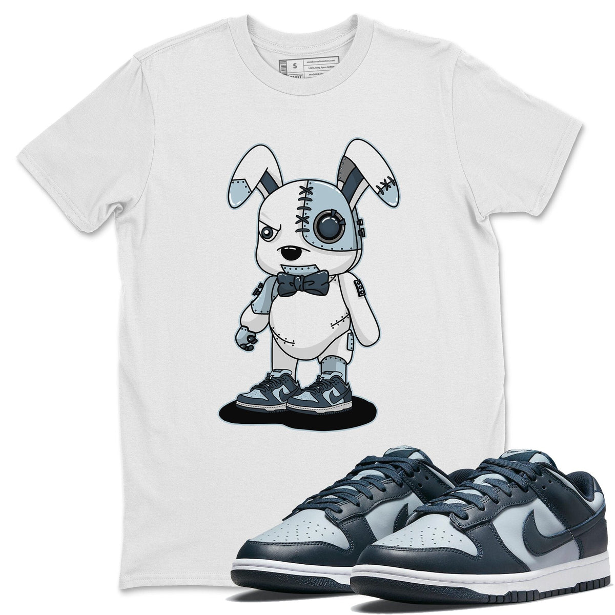 Dunk championship Grey Sneaker Match Tees Cyborg Bunny Sneaker Tees Dunk championship Grey Jordan to match sneaker T-Shirt Crew Neck Shirts