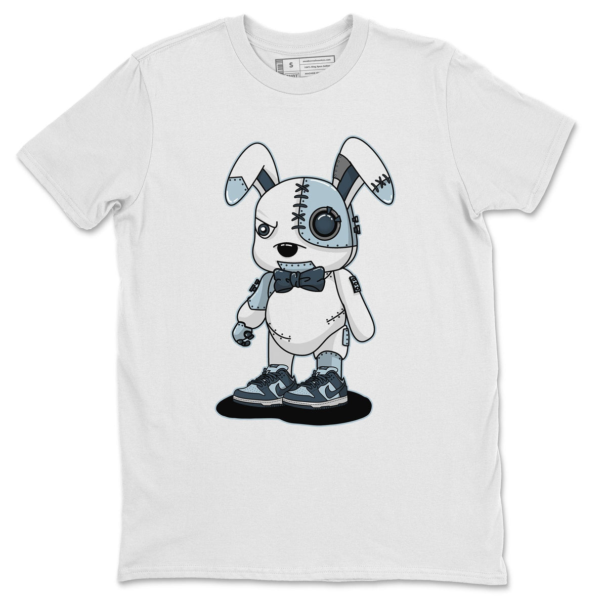 Dunk championship Grey Sneaker Match Tees Cyborg Bunny Sneaker Tees Dunk championship Grey Jordan to match sneaker T-Shirt Crew Neck Shirts