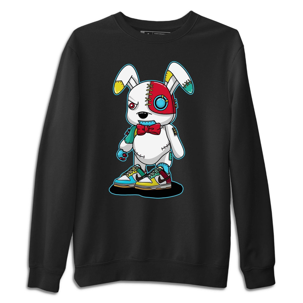 Dunk Free 99 White Sneaker Match Tees Cyborg Bunny Sneaker Tees Dunk Free 99 White Jordan to match sneaker T-Shirt Crew Neck Shirts