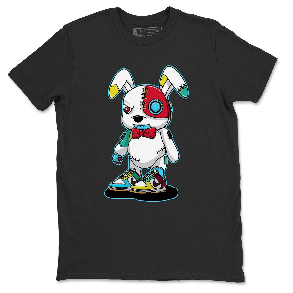 Dunk Free 99 White Sneaker Match Tees Cyborg Bunny Sneaker Tees Dunk Free 99 White Jordan to match sneaker T-Shirt Crew Neck Shirts