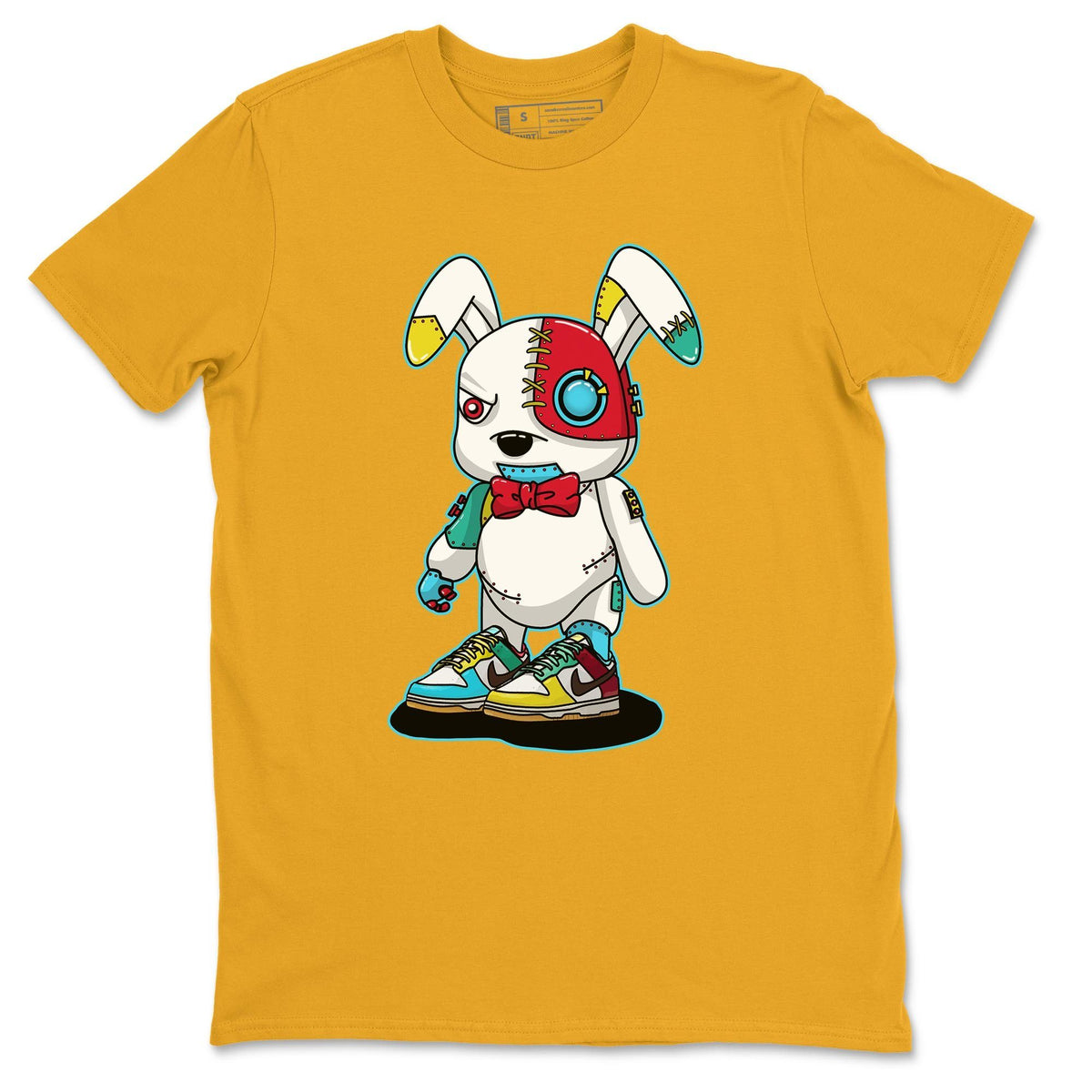 Dunk Free 99 White Sneaker Match Tees Cyborg Bunny Sneaker Tees Dunk Free 99 White Jordan to match sneaker T-Shirt Crew Neck Shirts