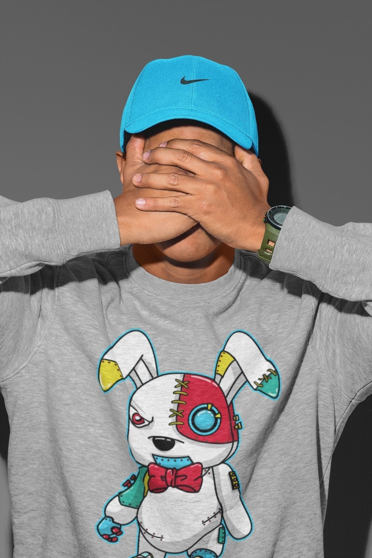 Dunk Free 99 White Sneaker Match Tees Cyborg Bunny Sneaker Tees Dunk Free 99 White Jordan to match sneaker T-Shirt Crew Neck Shirts