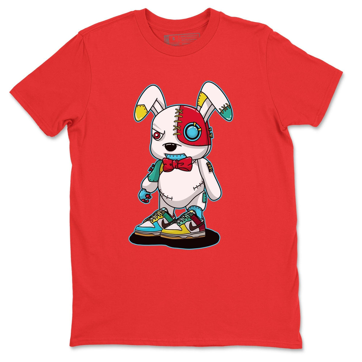 Dunk Free 99 White Sneaker Match Tees Cyborg Bunny Sneaker Tees Dunk Free 99 White Jordan to match sneaker T-Shirt Crew Neck Shirts