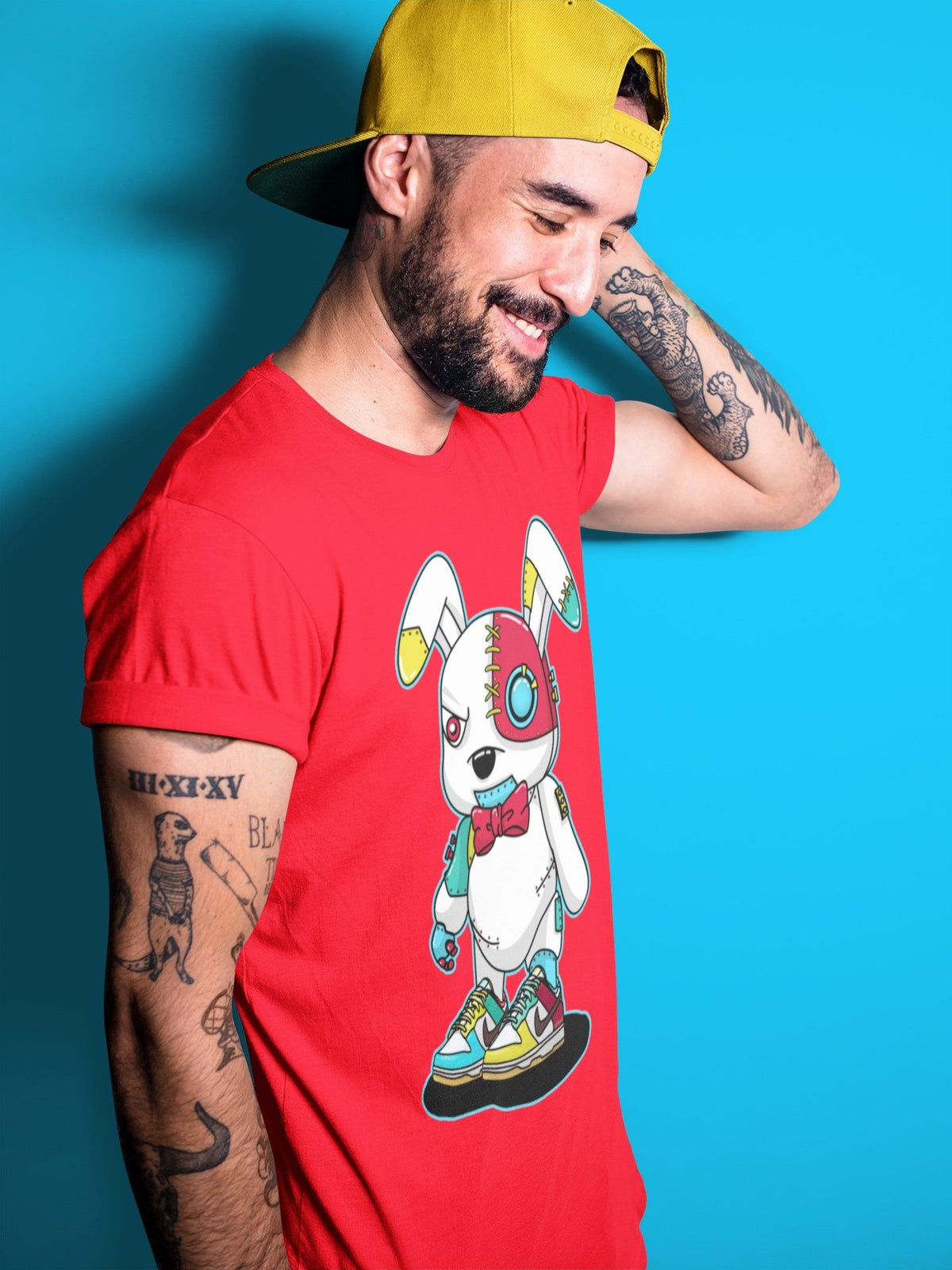 Dunk Free 99 White Sneaker Match Tees Cyborg Bunny Sneaker Tees Dunk Free 99 White Jordan to match sneaker T-Shirt Crew Neck Shirts